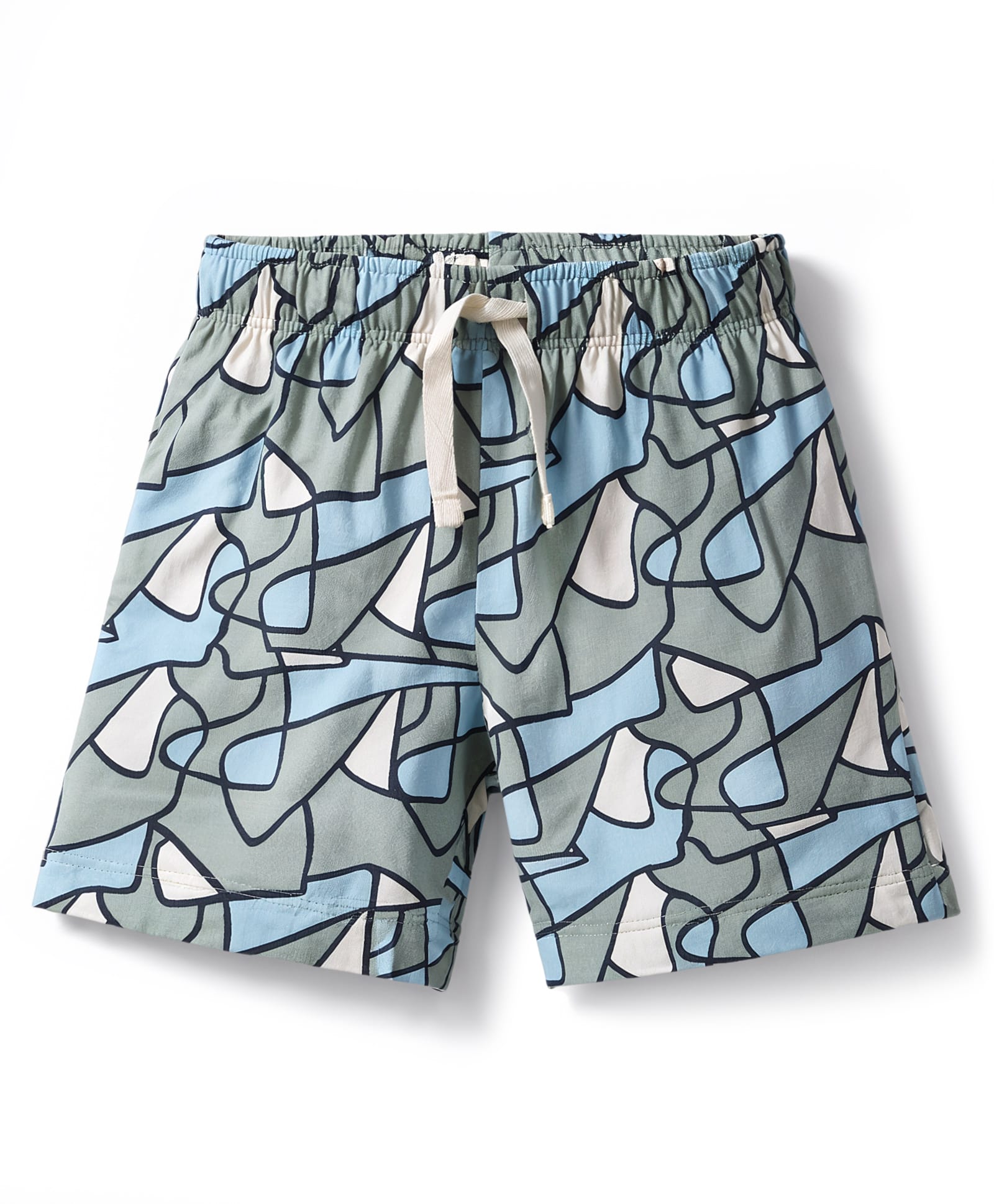 CUCUMBER Sinker Knit Above Knee Length Printed Shorts - Sea Green-picture-26