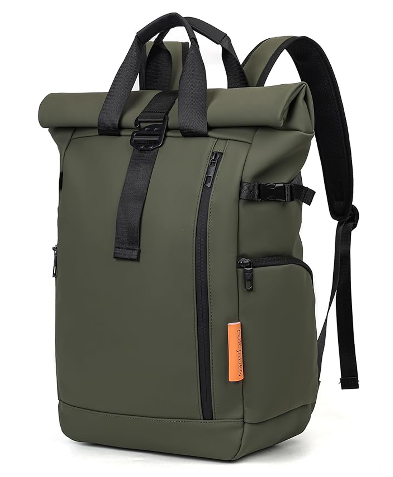 FUR JADEN Vegan Leather Stylish 15.6 Inch Premium Laptop Backpack for Office & Travel - Green-picture-49