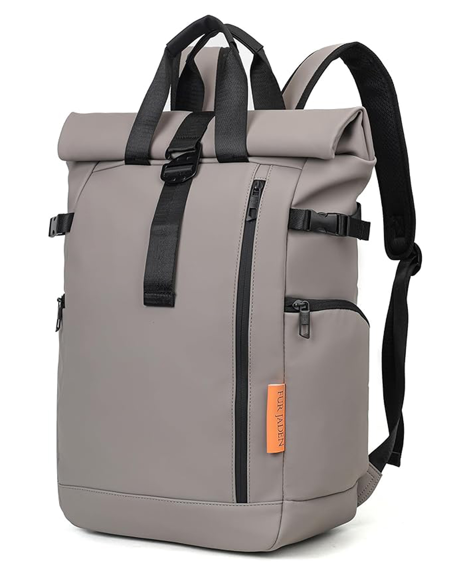 FUR JADEN Vegan Leather Stylish 15.6 Inch Premium Laptop Backpack for Office & Travel - Grey-picture-38