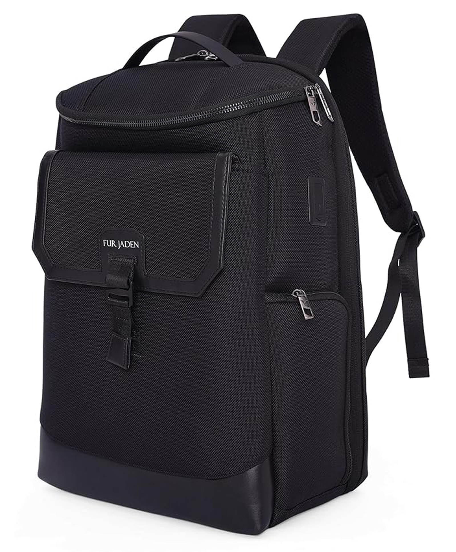 FUR JADEN The Navigator Smart Tech 15.6 Inch Structured Laptop Backpack with Dual USB Charging Port, Anti-Theft Compartment - Black-image-43