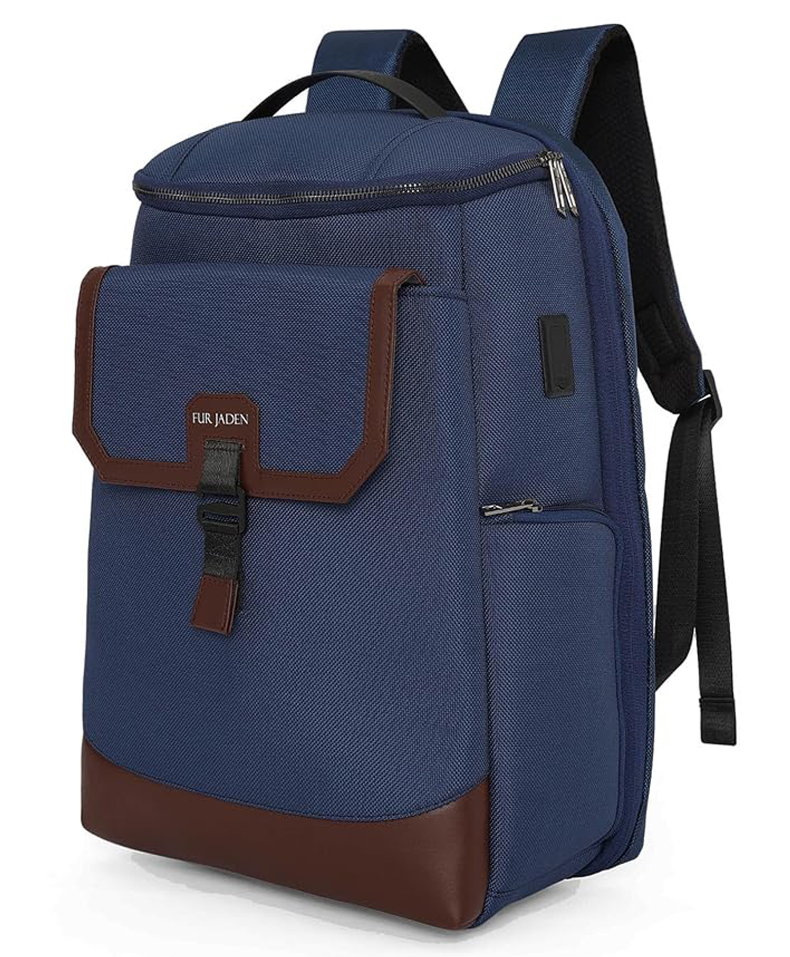 FUR JADEN The Navigator Smart Tech 15.6 Inch Structured Laptop Backpack with Dual USB Charging Port, Anti-Theft Compartment - Navy Blue-picture-40