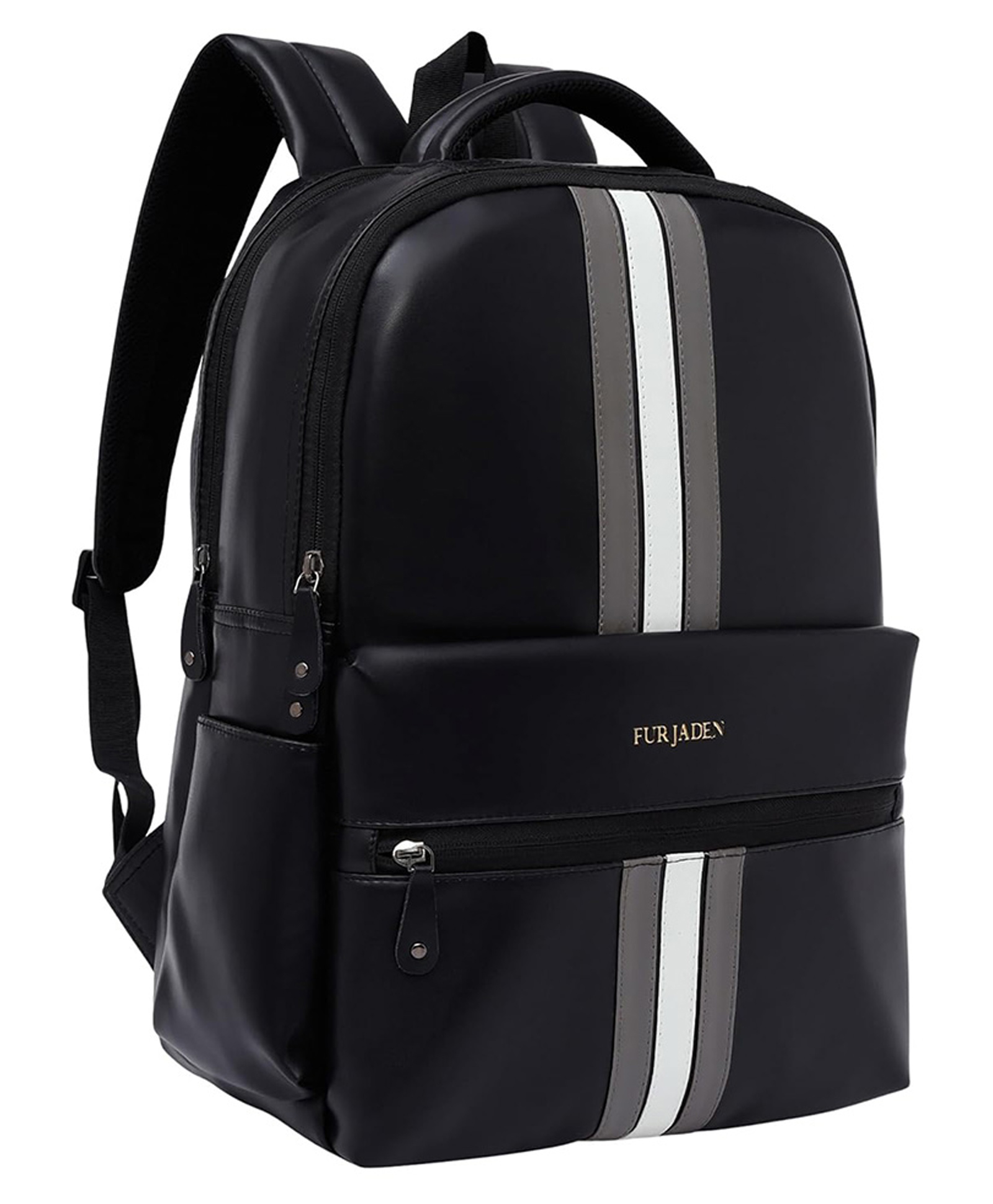 FUR JADEN 15.6 Inch Laptop Backpack I Premium & Durable Vegan Leather I Anti-Theft Pocket I Breathable Air-Mesh I 30L Storage Volume I Men Women I Work Professional & Casual Use -Black-picture-25