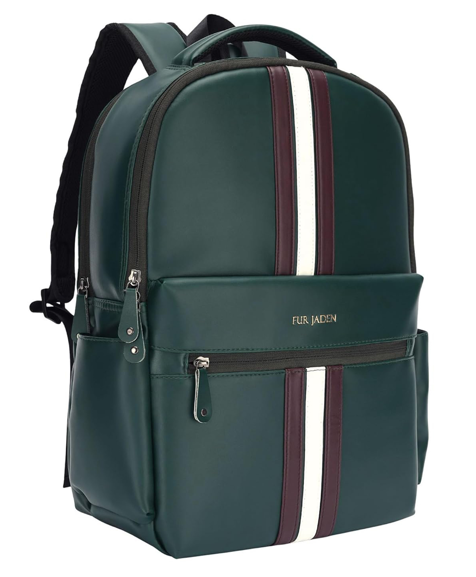 FUR JADEN 15.6 Inch Laptop Backpack I Premium & Durable Vegan Leather I Anti-Theft Pocket I Breathable Air-Mesh I 30L Storage Volume I Men Women I Work Professional & Casual Use -Green-image-4