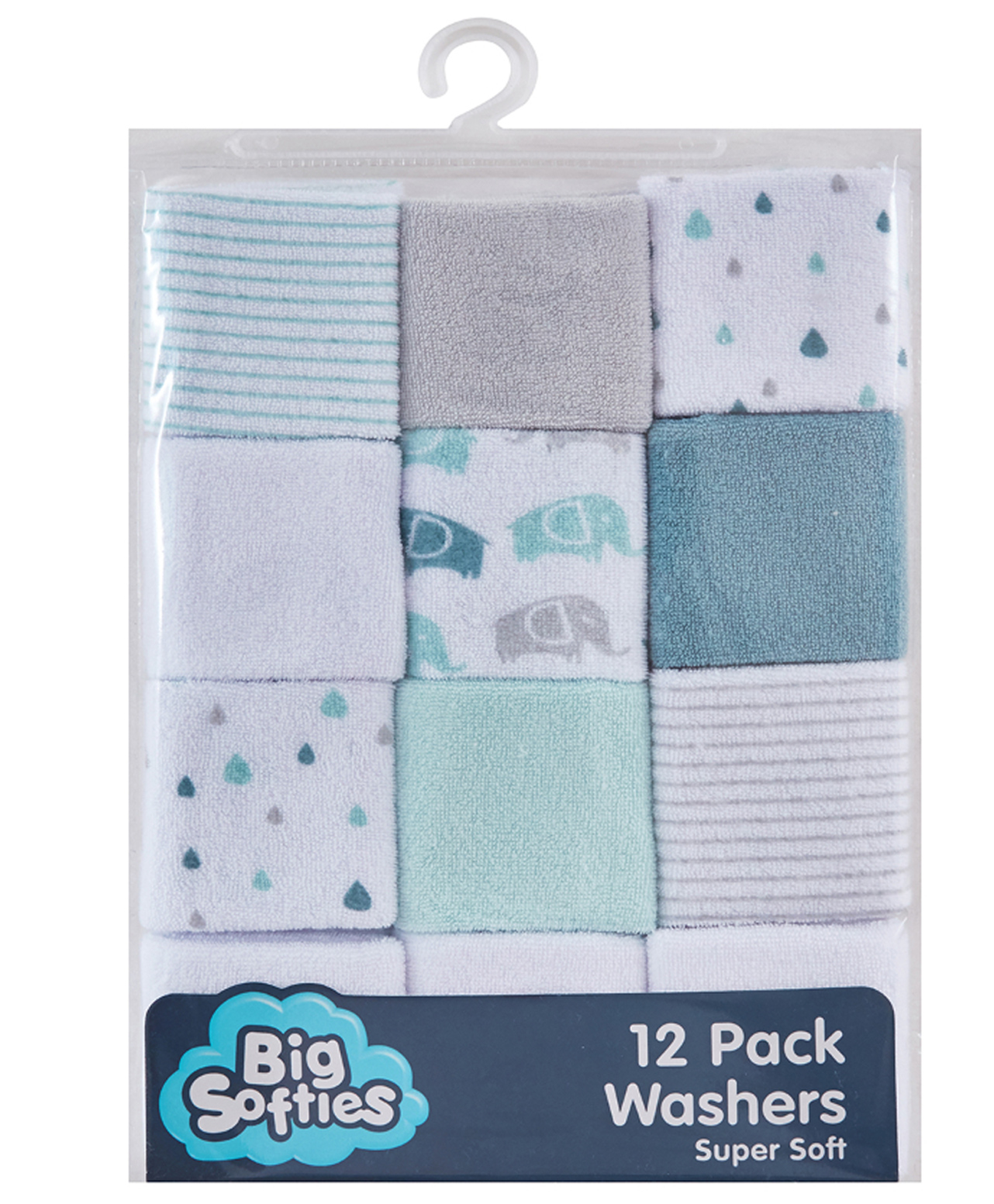 Big Softies Cotton Terry Washer Super Soft Pack of 12 L 23 x B 23 cm - Multicolor-picture-14
