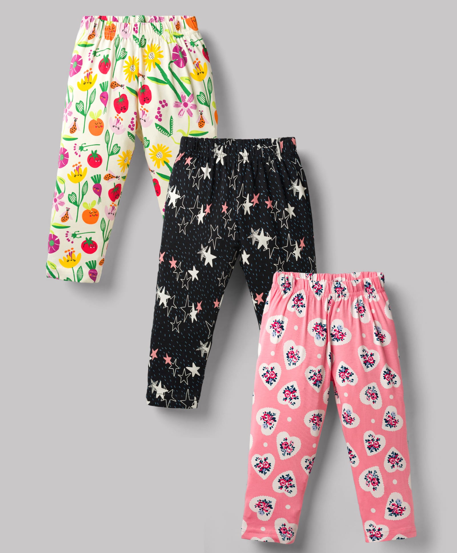 CUCUMBER Sinker Knit Full Length Printed Leggings Pack of 3 - Multicolor-picture-14