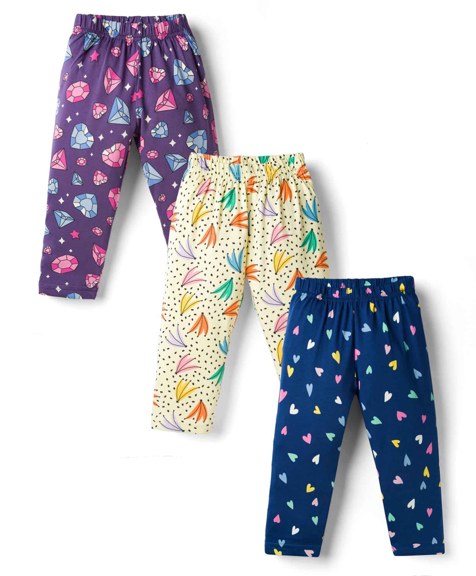 CUCUMBER Sinker Knit Full Length Printed Leggings Pack of 3 - Multicolor-picture-18