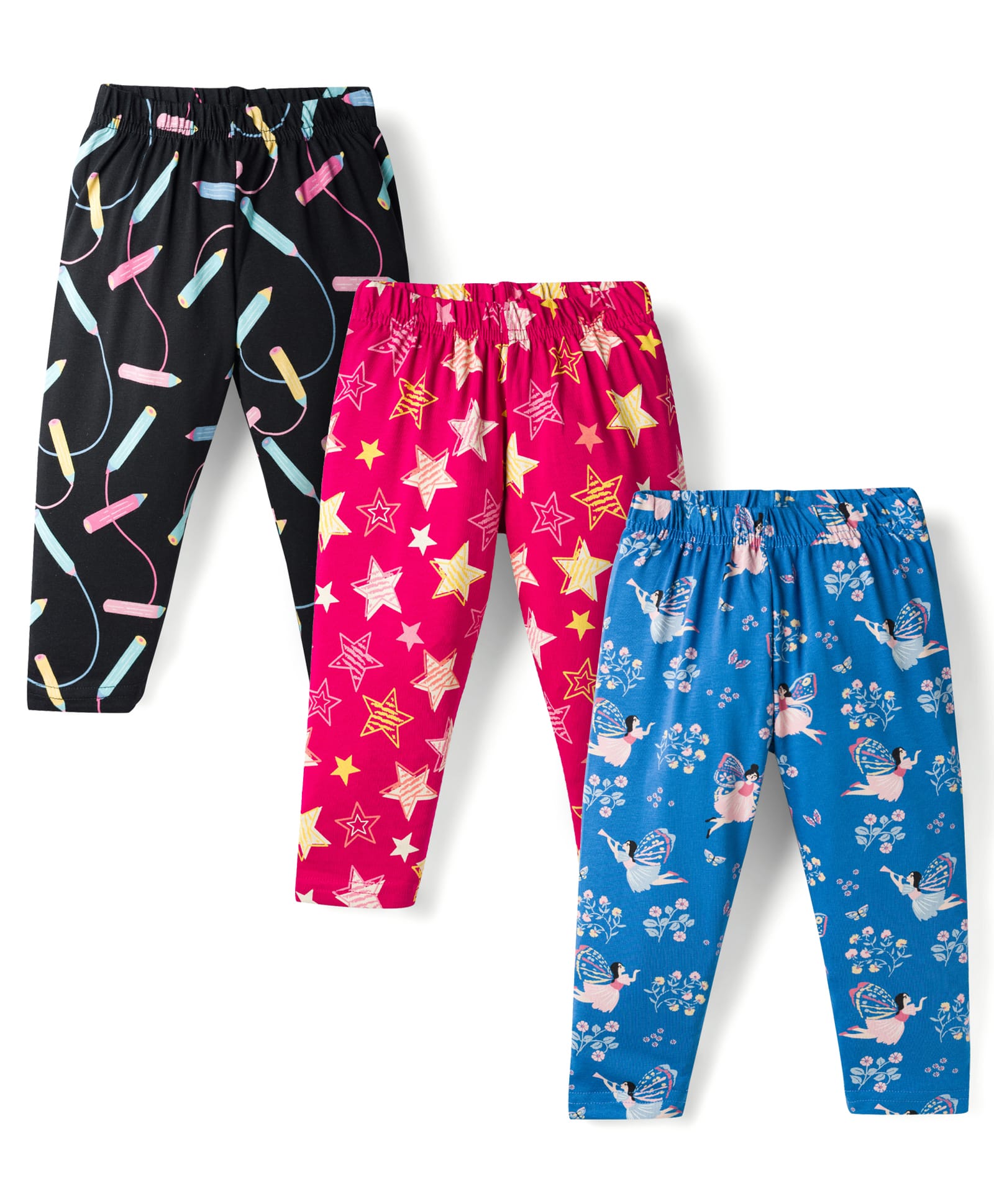 CUCUMBER Sinker Knit Full Length Printed Leggings Pack of 3 - Multicolor-picture-10