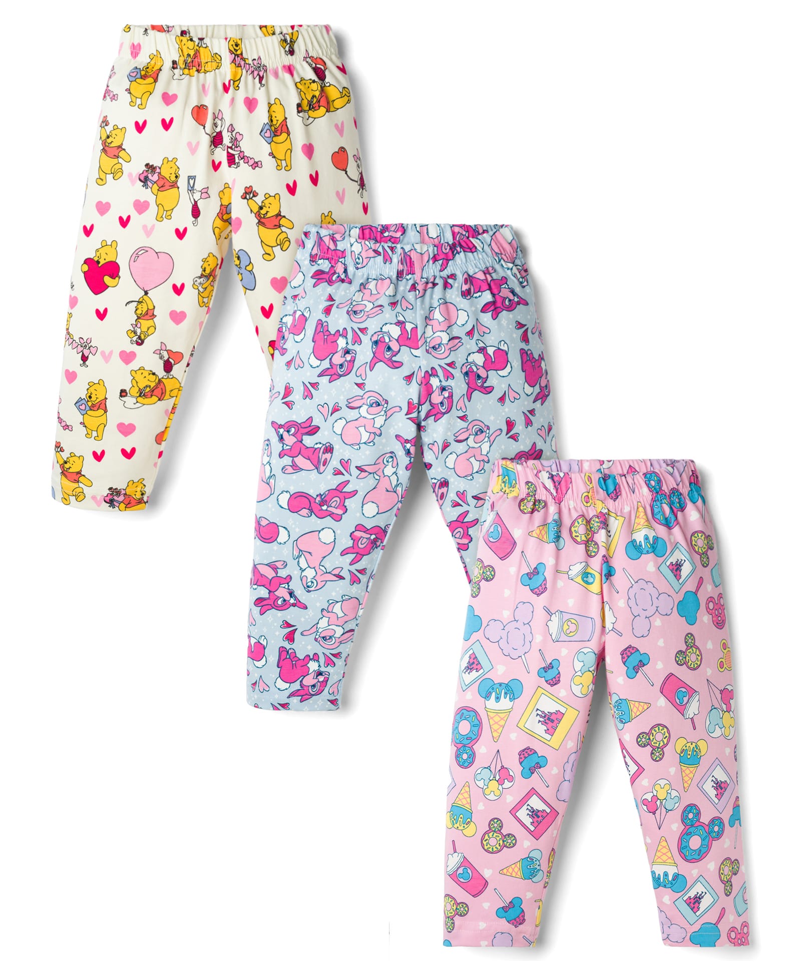 CUCUMBER Sinker Knit Full Length Printed Leggings Pack of 3 - Multicolor-picture-13