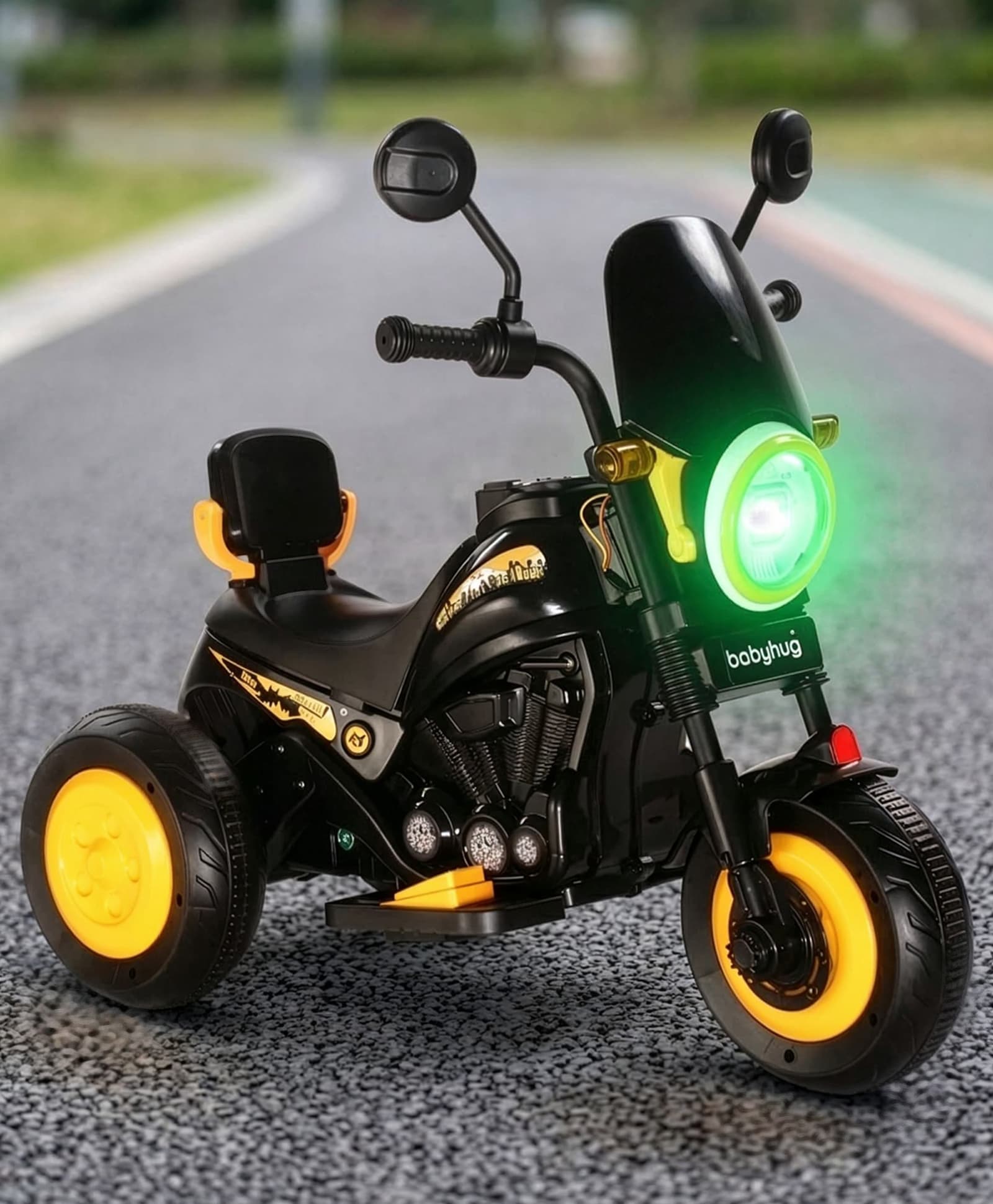 Babyhug Three Wheel Battery Operated Ride On Bike with Music & Lights - Black Brown| Foot Pedal Accelerator| Forward & Reverse Drive| Rechargeable Battery| 2 to 6 Years| Aux Music| easy to Assemble-picture-13