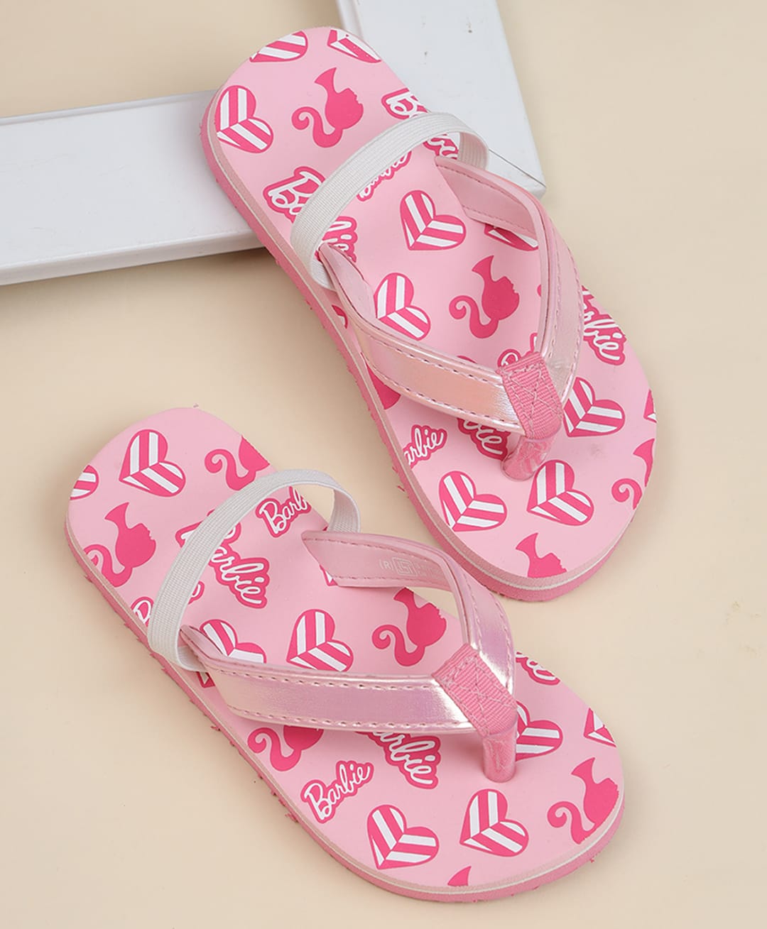 Kidsville Mattel Featuring Barbie Theme Printed Flip Flops With Back Strap - Pink-picture-28