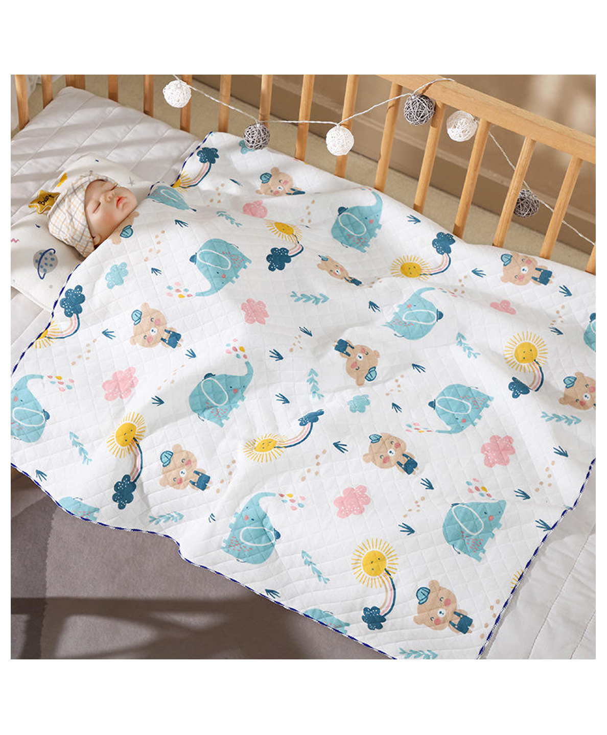 TERI BERI 100% Knitted Cotton Organic Toddler Blanket Newborn Super Soft Baby Swaddle Blanket-image-32