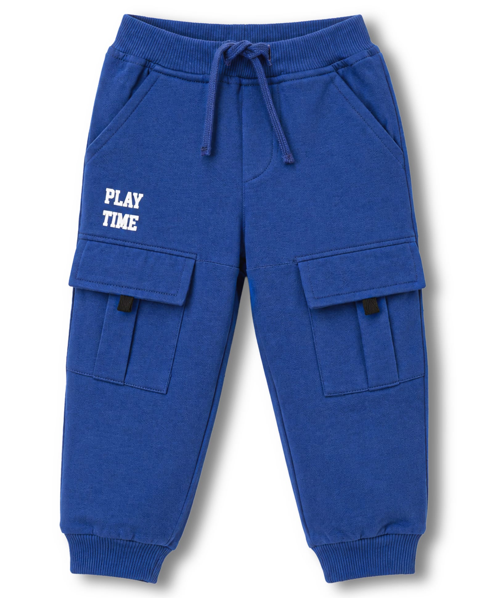 Babyhug Terry Knit Full Length Text Printed Lounge Pant -Blue-image-29