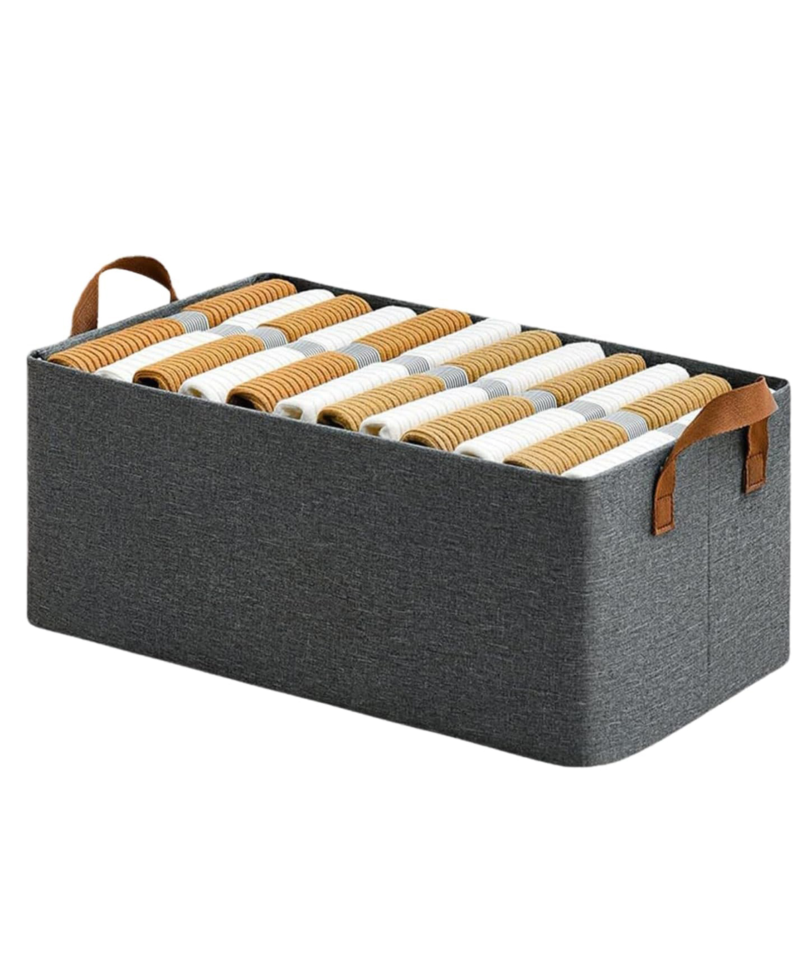 MECHDEL Foldable Metal Frame Wardrobe Storage Boxes Clothes Organizer Set 1 Piece- Grey-picture-28