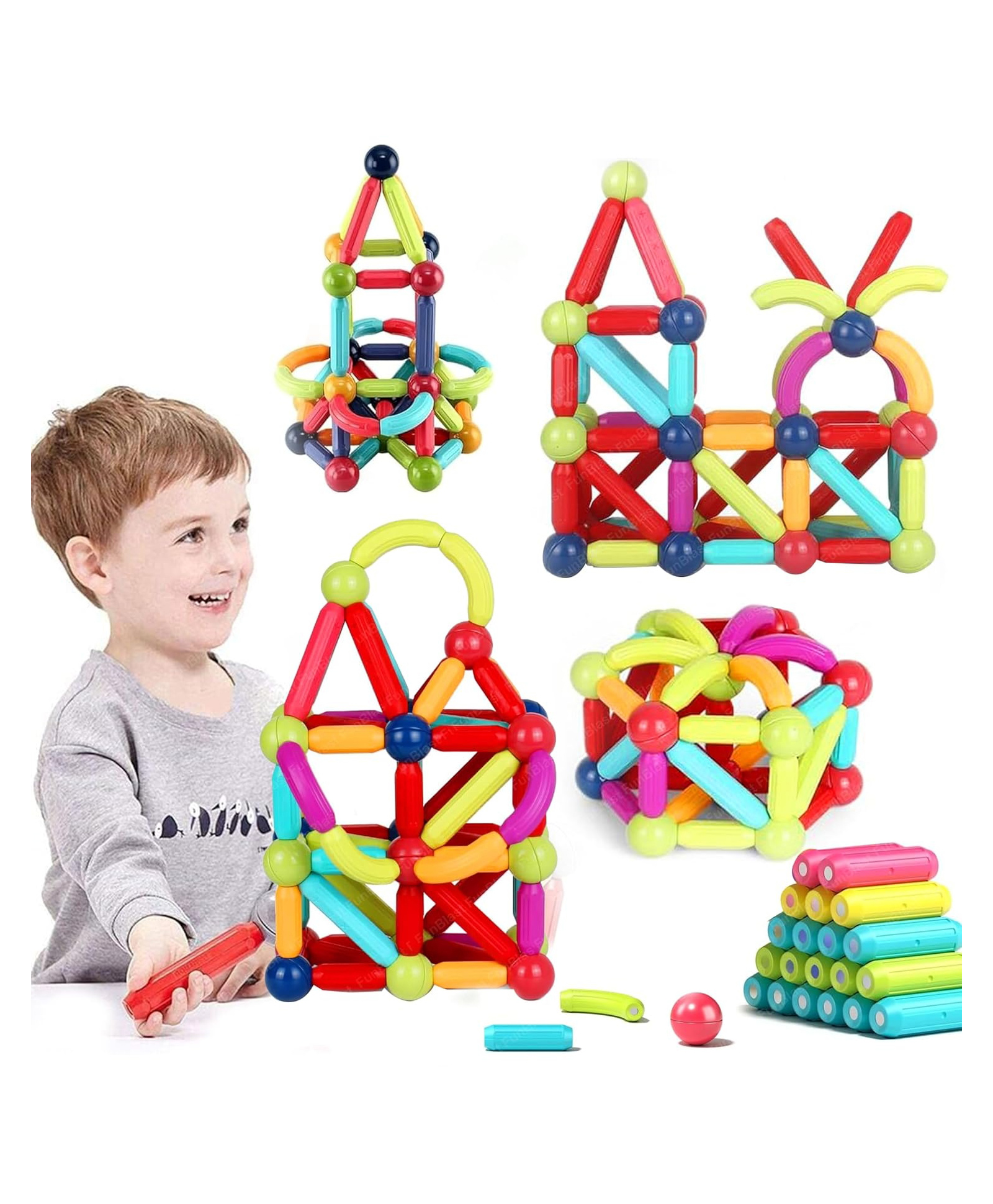 FunBlast Magnetic Sticks for Making Different Shapes and Models for Kids Set of 25 Pieces - Multicolor-picture-49