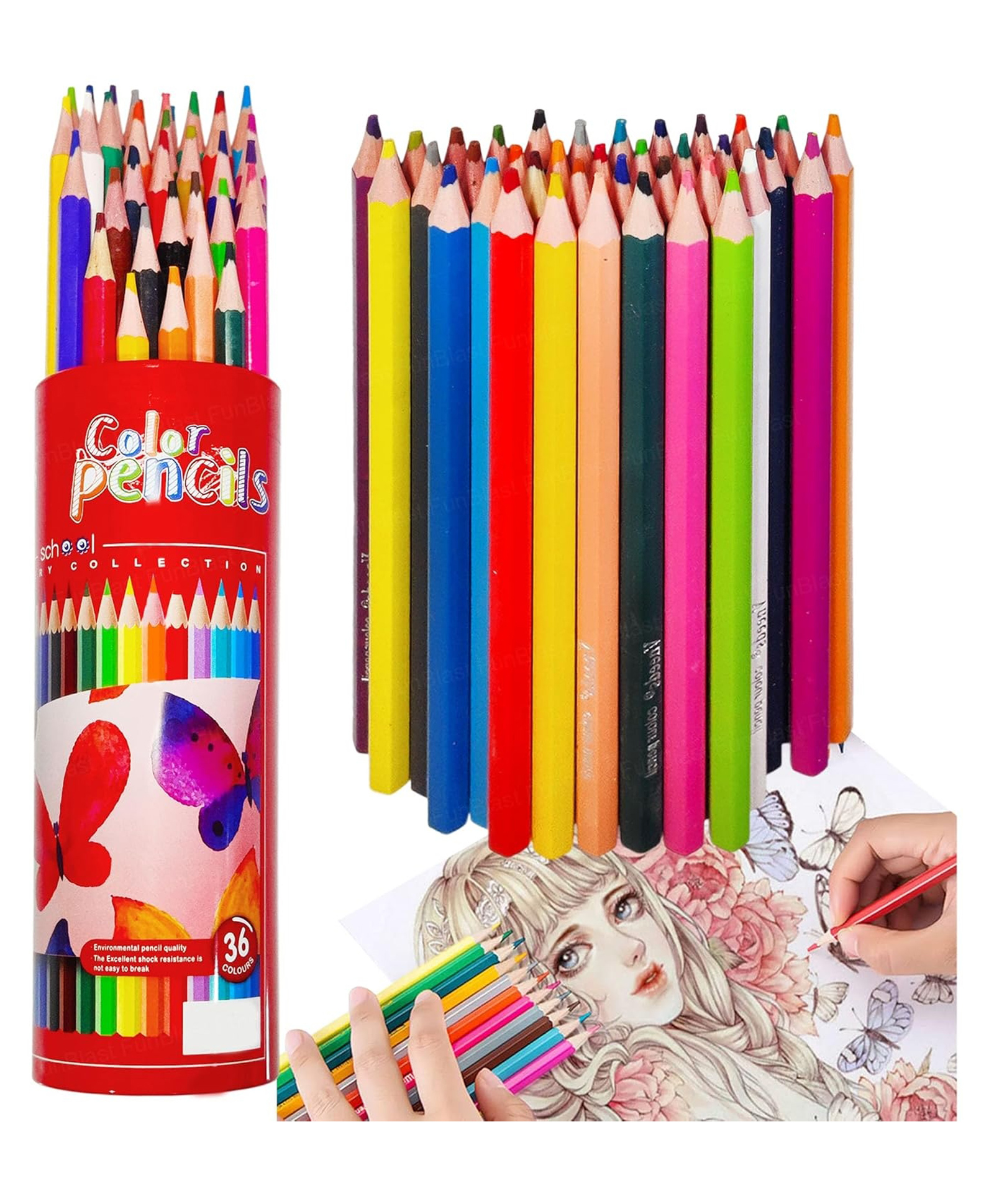 FunBlast Soft Wax Pencil Colors for Drawing Pack of 36 Pcs Pencil Color (Random Color Box)-image-22