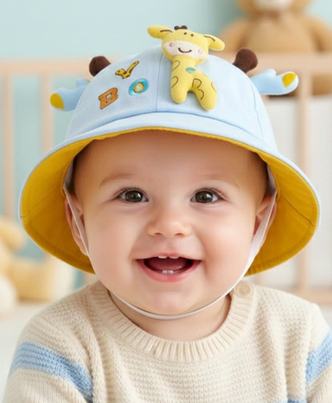 Ziory Animal Applique Detailed Bucket Hat - Light Blue-image-44
