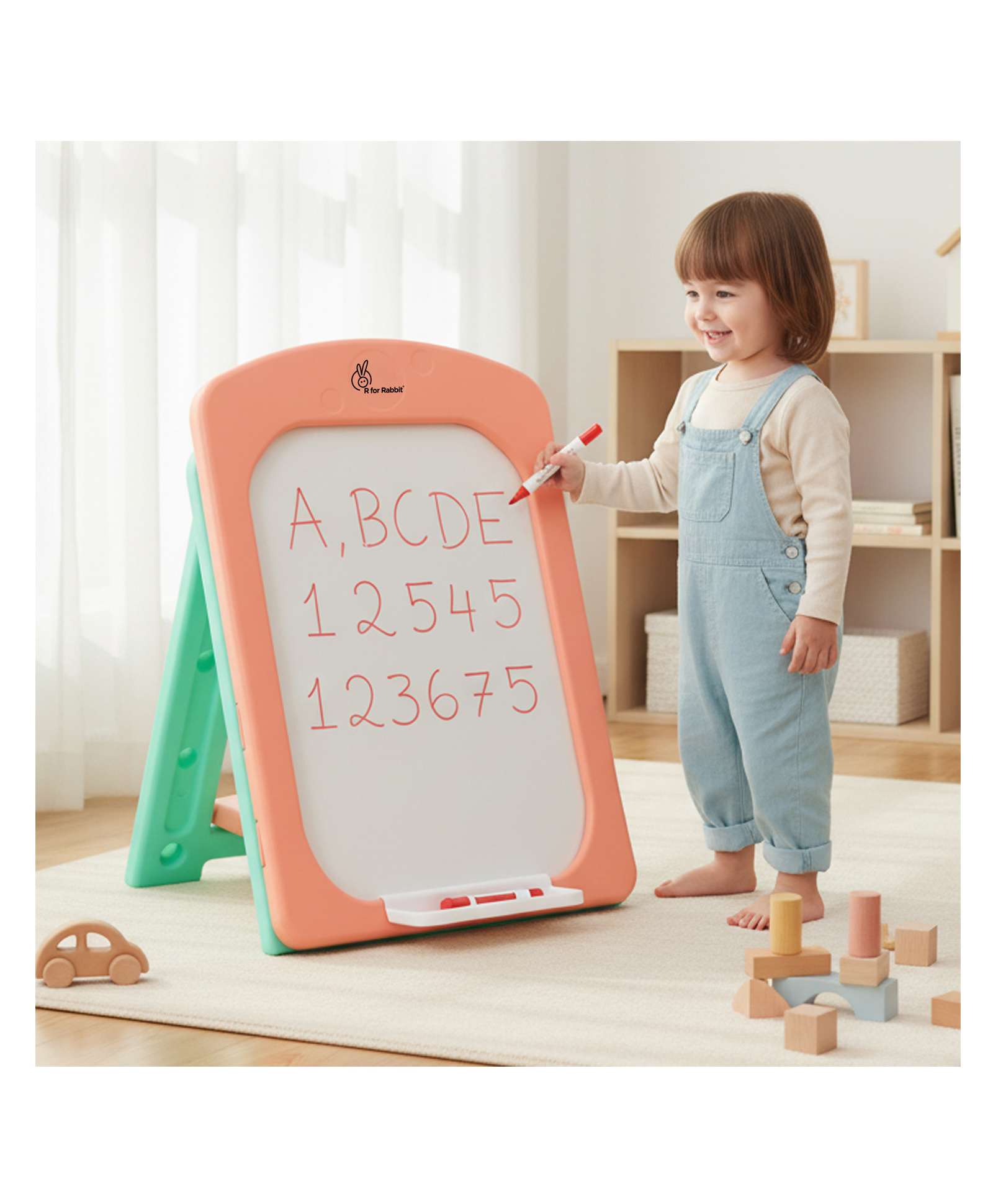 R For Rabbit Little Genius Doodle Board - Peach Green-image-26