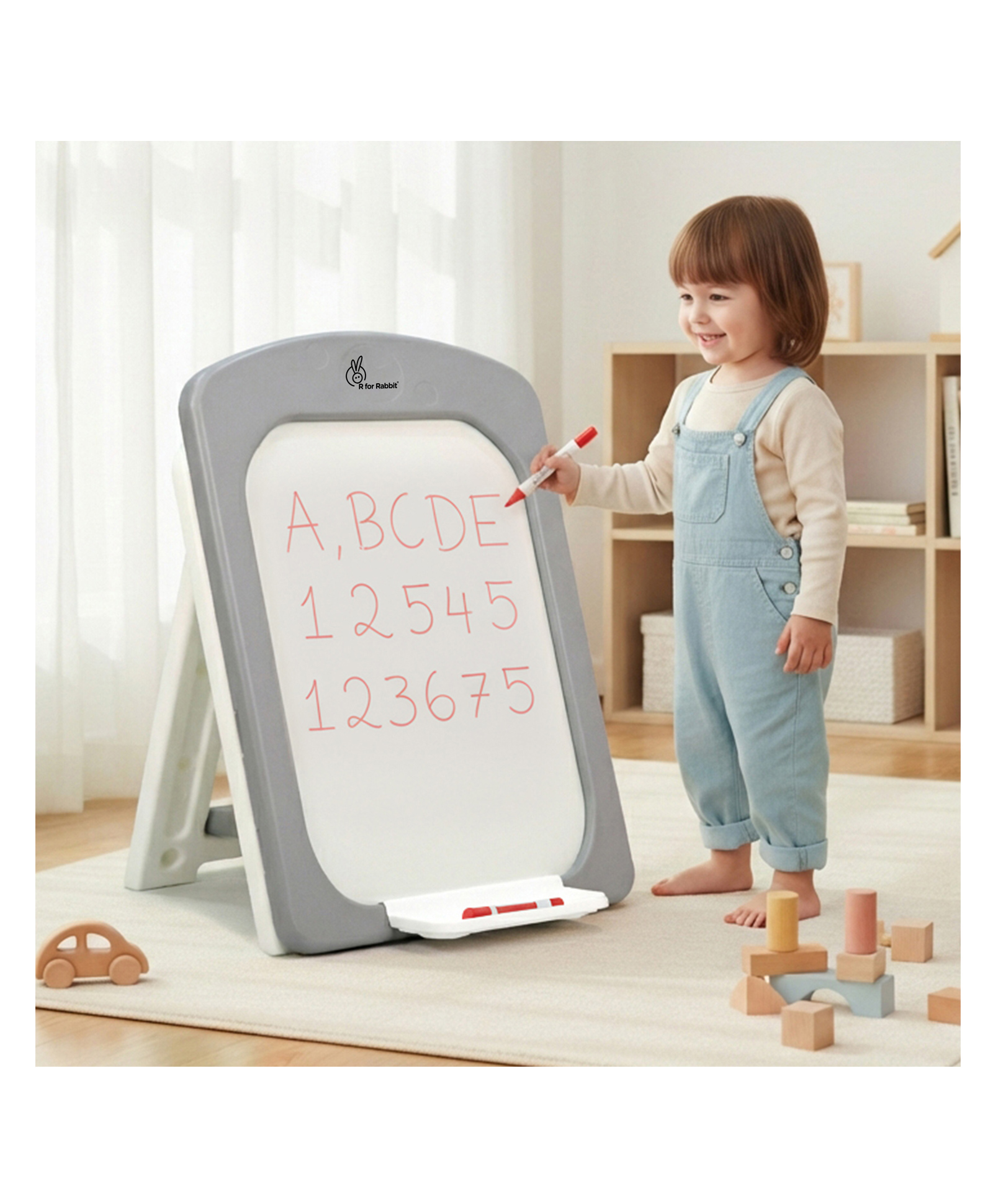 R For Rabbit Little Genius Doodle Board - Grey & White-picture-30