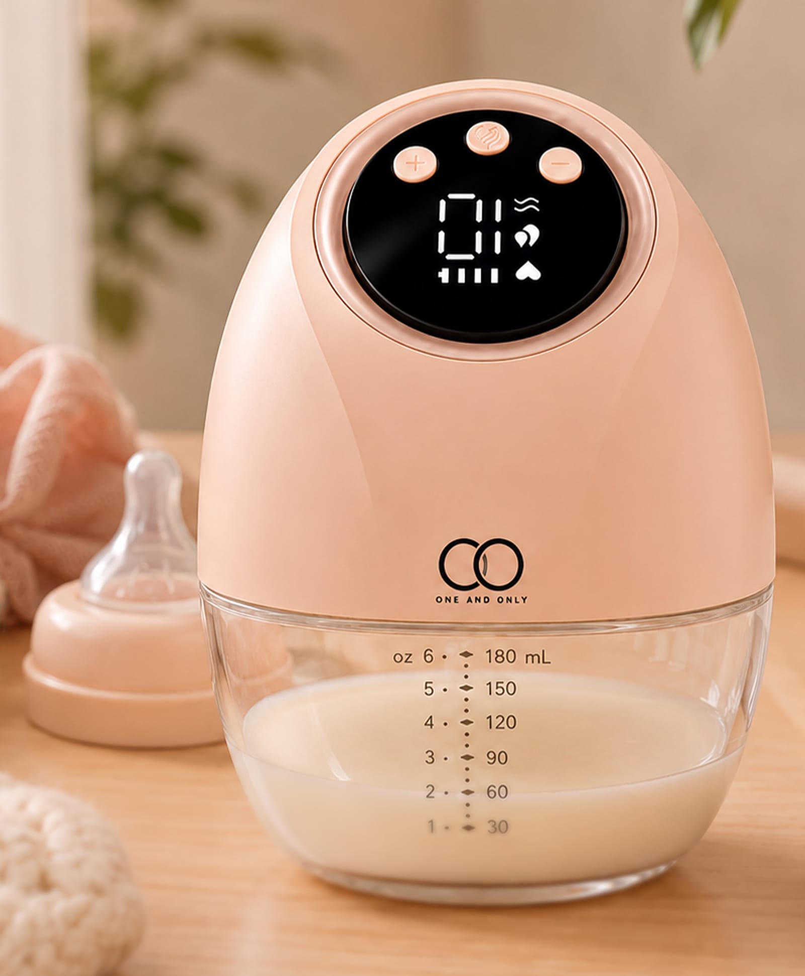 ONE AND ONLY Hands Free Electric Breast Pump Wearable (Peach)-picture-4