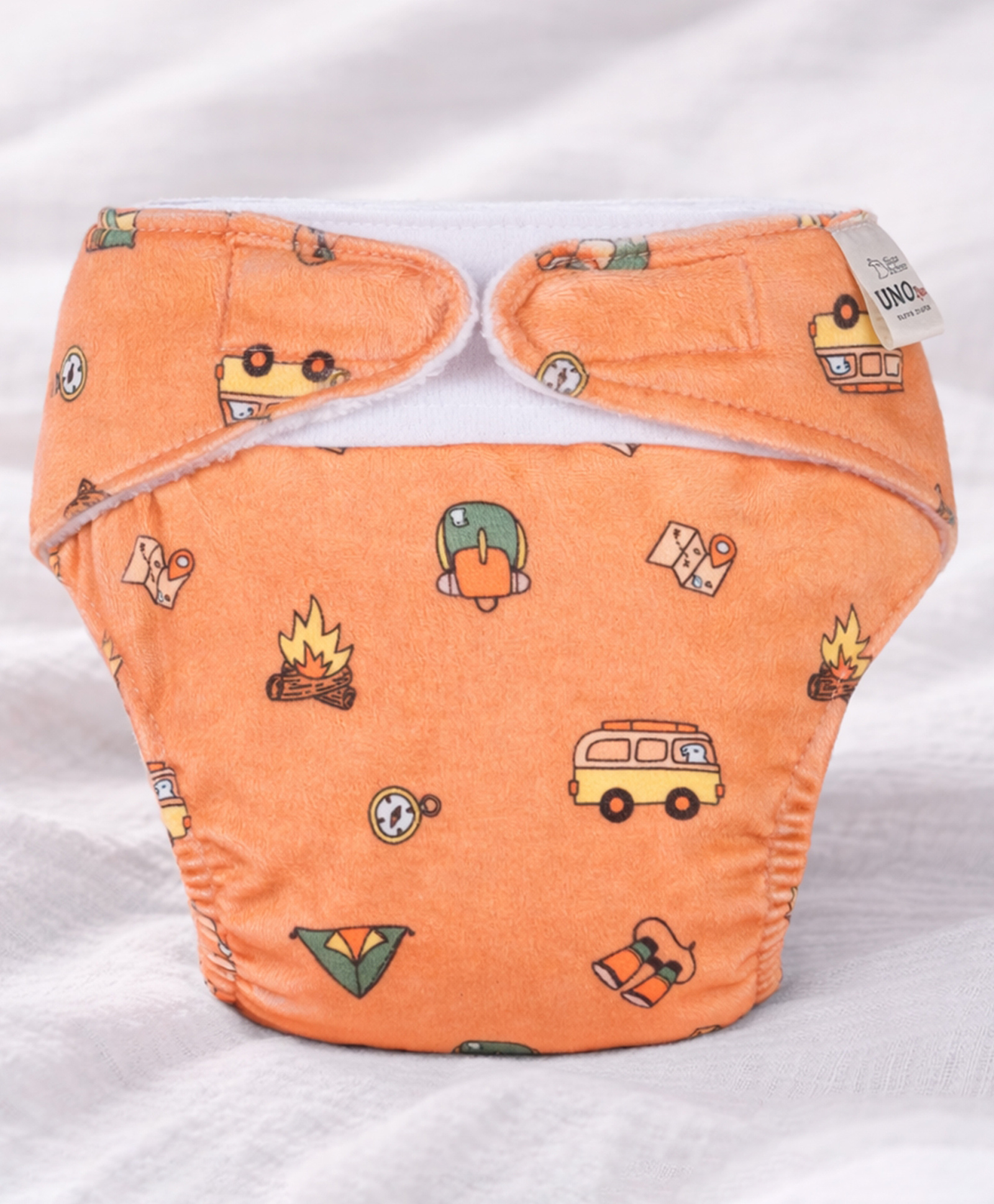 SuperBottoms UNO Luxe Cloth Diaper with Velcro Closure & DryFeel magic Pad + Booster Pad | For Babies 3M-3Y | Reusable Washable Cloth Diaper