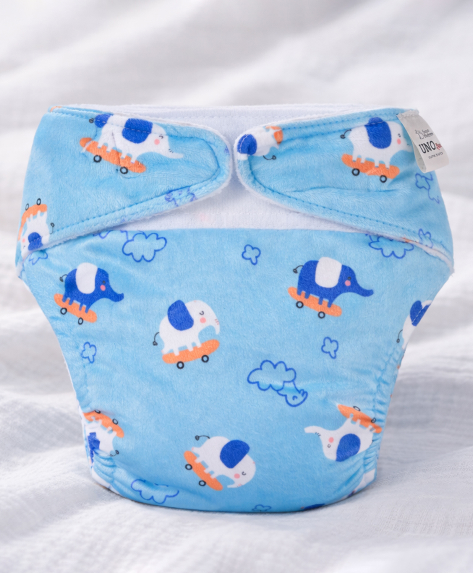 SuperBottoms UNO Luxe Cloth Diaper with Velcro Closure & DryFeel magic Pad + Booster Pad | For Babies 3M-3Y | Reusable Washable Cloth Diaper