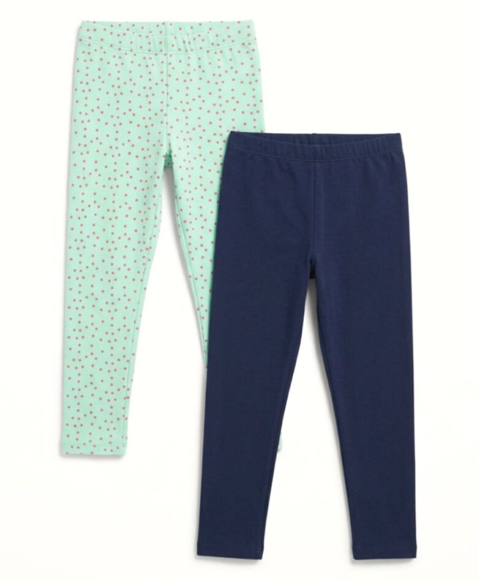 Nautinati Cotton Knit Pack Of 2 Solid & Dots Printed Leggings -Navy Blue-picture-34