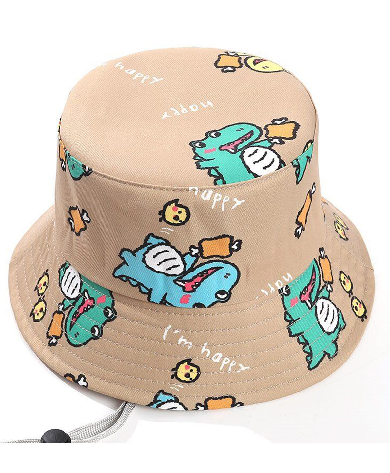 Babymoon Woven Dinosaur Printed Bucket Cap - Brown - Circumference 49 - 51 Cm-picture-24