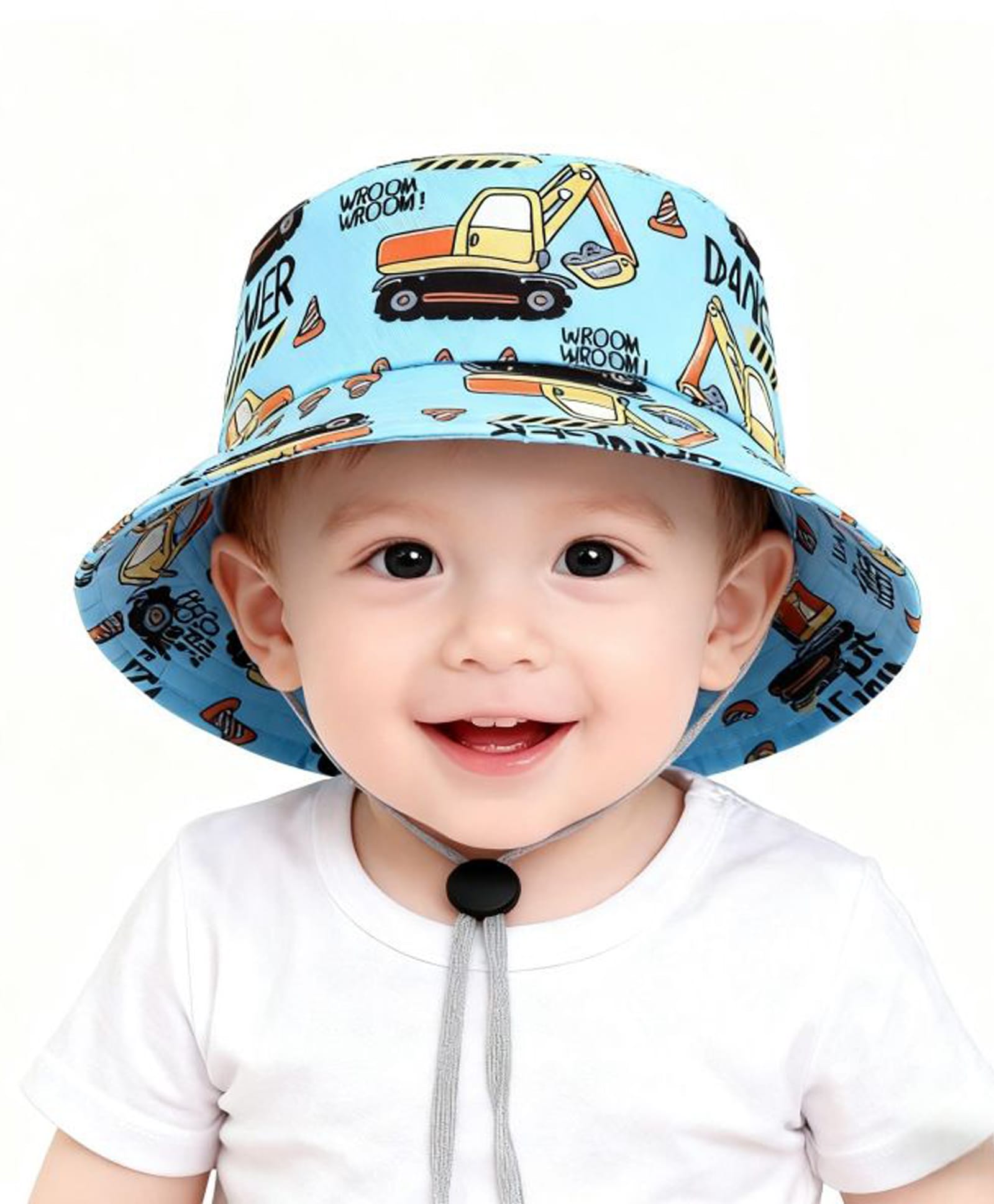 Babymoon Woven Vehicles Printed Bucket Cap - Blue - Circumference 54 Cm-picture-25