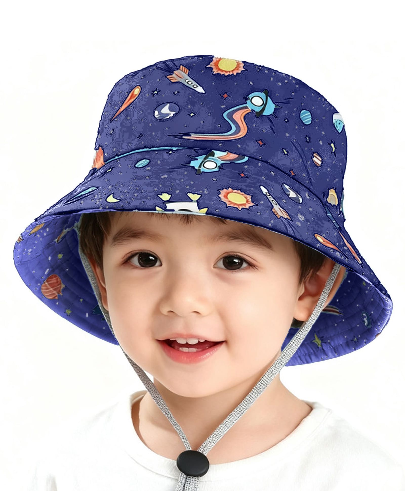 Babymoon Woven Space Theme Printed Bucket Cap - Brown - Circumference 49 - 51 Cm-picture-23