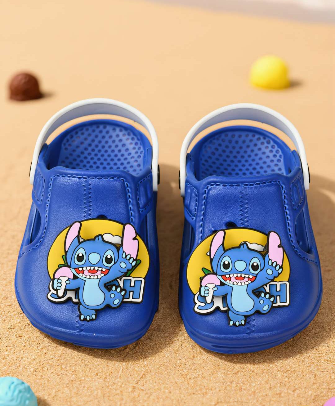Yellow Bee Disney Featuring Lilo & Stitch Applique Detailed Slingback Clogs - Blue-image-42