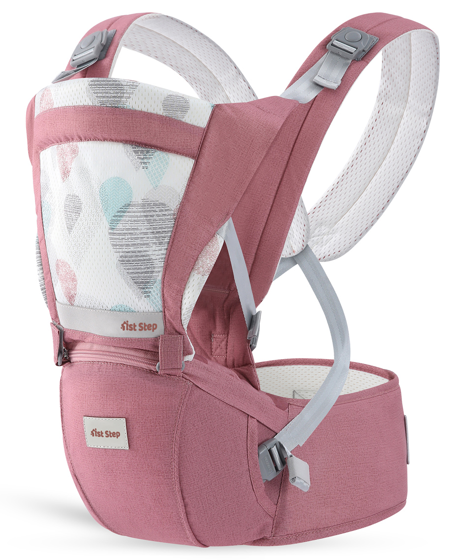 1st Step 5 in 1 Hip Seat Baby Carrier with 5 Carry Positions, Detachable Hip seat, Padded Waist Belt & Adjustable - Red-picture-3
