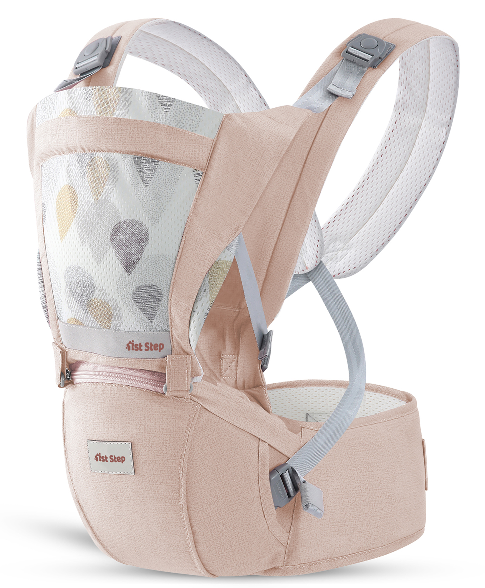 1st Step 5 in 1 Hip Seat Baby Carrier with 5 Carry Positions, Detachable Hip seat, Padded Waist Belt & Adjustable - Cream-picture-0