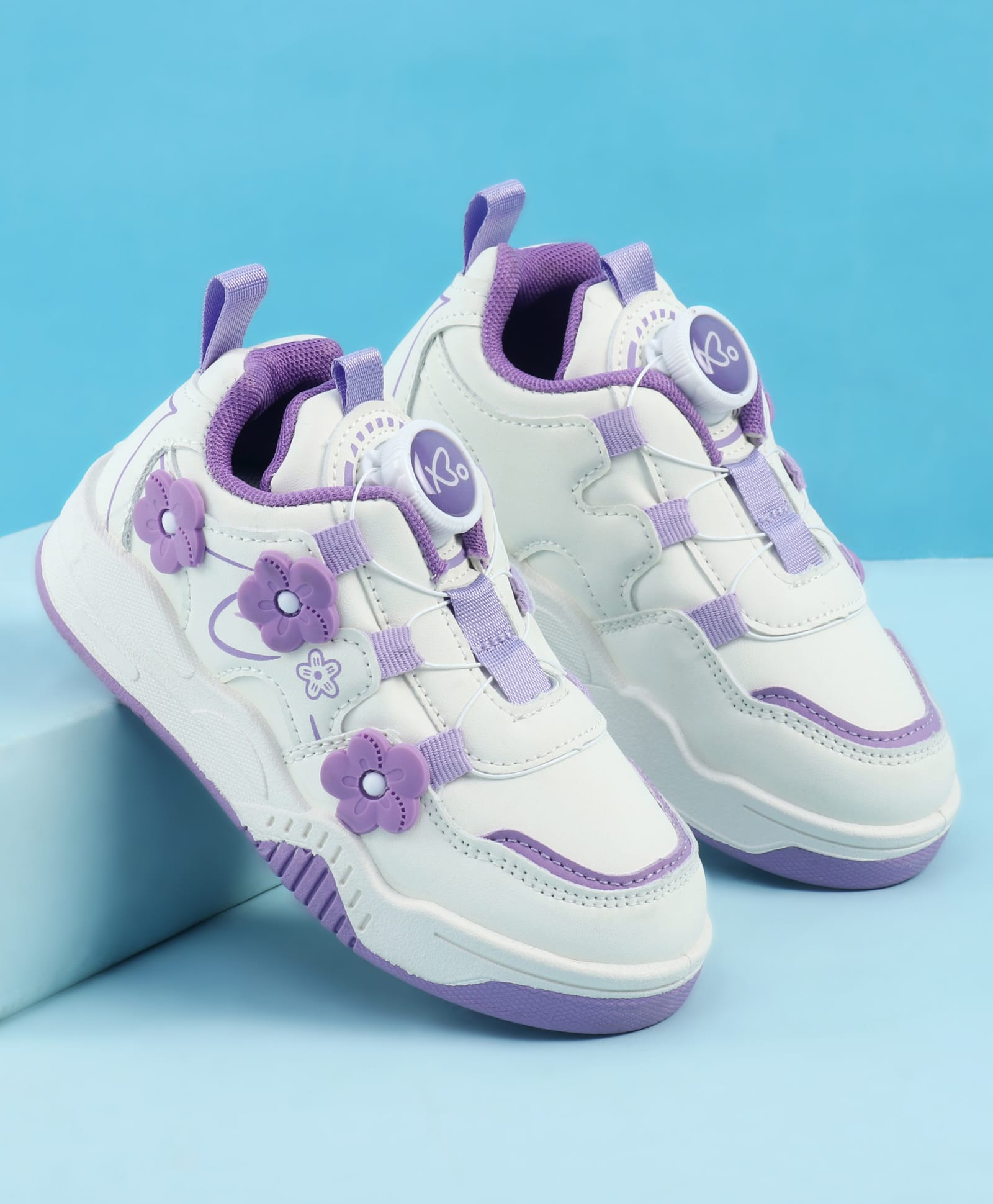 Babyoye Casual Shoes With Floral Appliques - Purple-picture-22