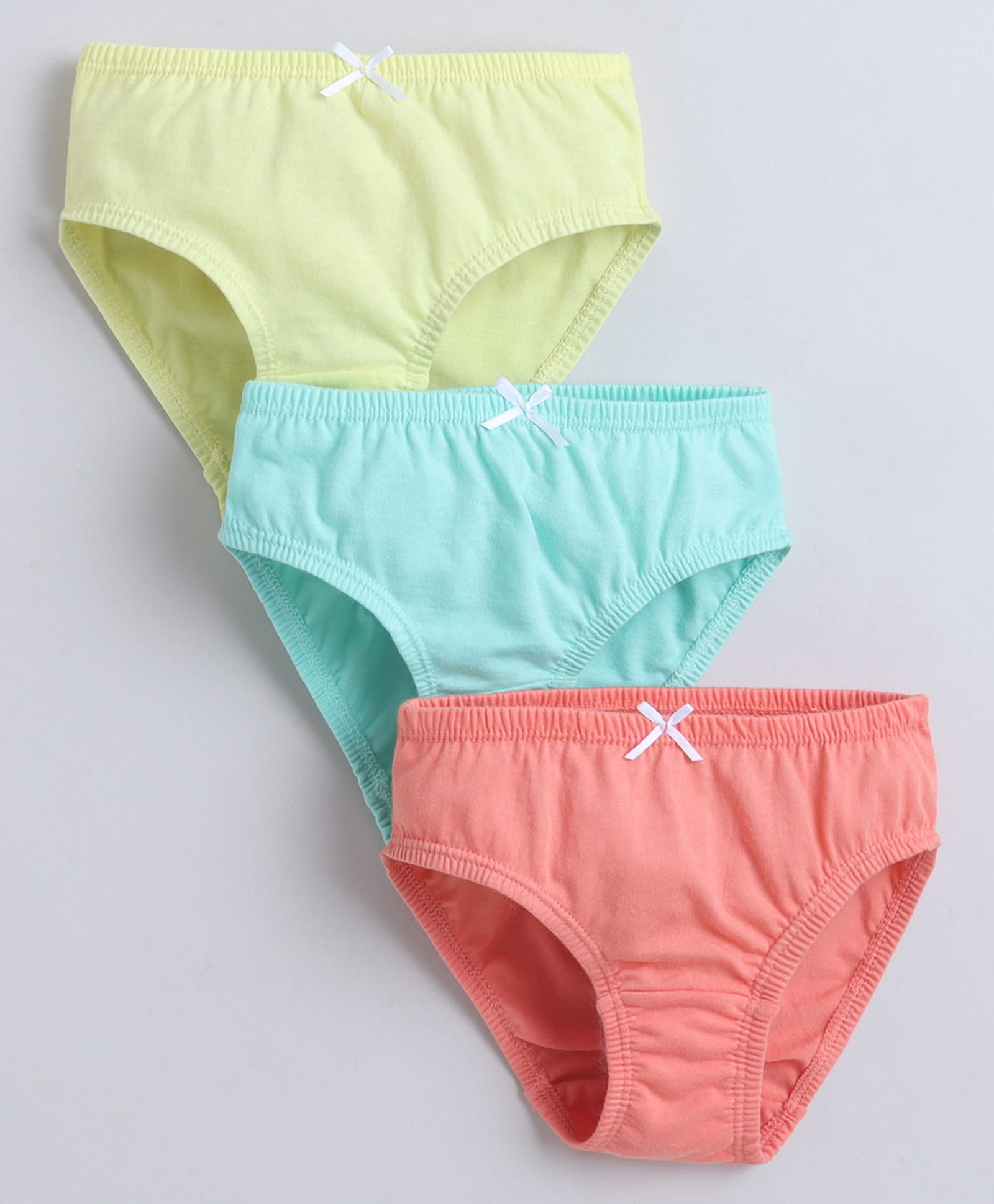 BUMZEE Cotton Woven Solid Panties Pack of 3 - Yellow Peach & Blue-image-30