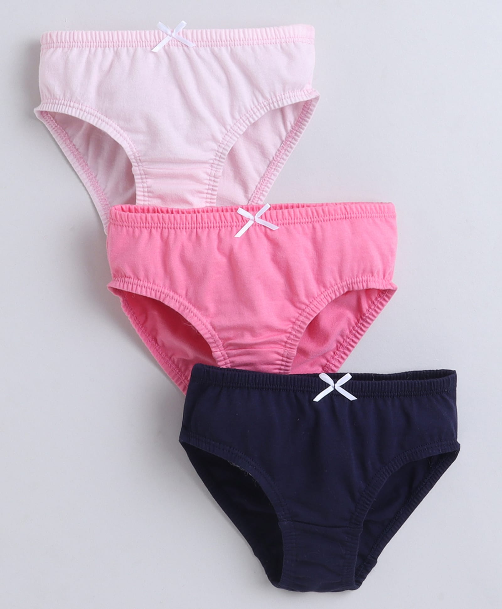 BUMZEE Cotton Woven Solid Panties Pack of 3 - Navy Blue & Pink-picture-12