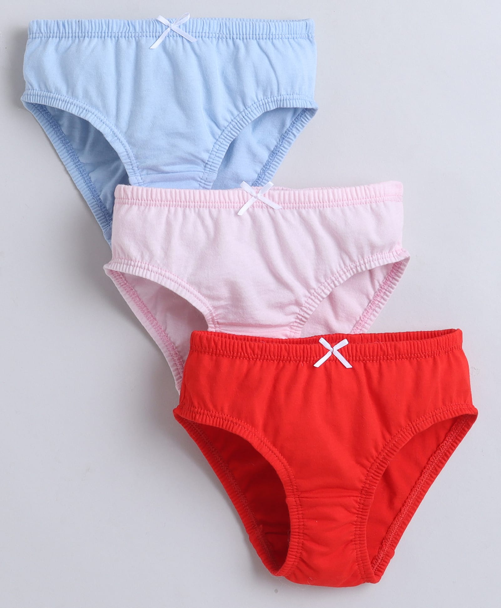 BUMZEE Cotton Woven Solid Panties Pack of 3 - Red Pink & Sky Blue-image-21