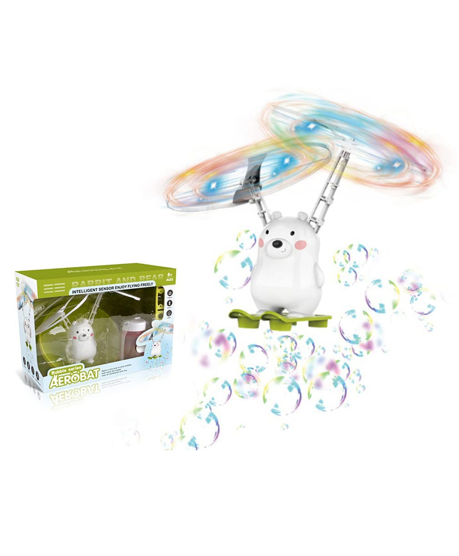 Azhari Rechargeable Flying Bunny Bubble Machine with Light Music, Portable Handheld Bubble Blower for Kids - Color May Vary-picture-16