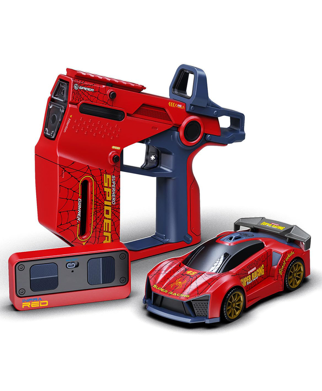 Azhari 3-in-1 Police Sport Racing Car Infrared Battle Remote Control Car set featuring a racing car and a gun-shaped remote controller Toy for kids Color May Vary-image-0