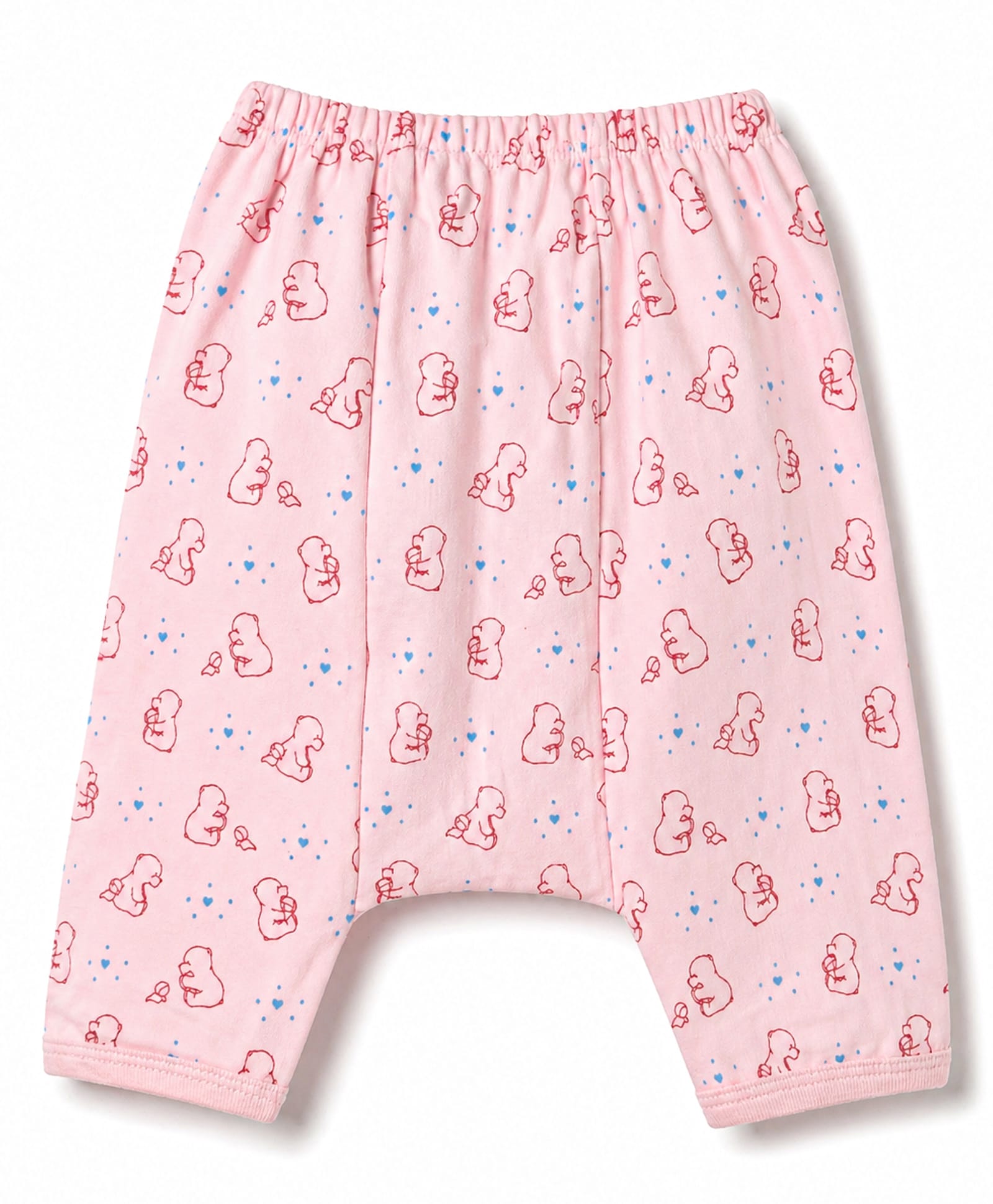 Tango Interlock Knit Full Length Diaper Leggings with Teddy Print - Pink-picture-13