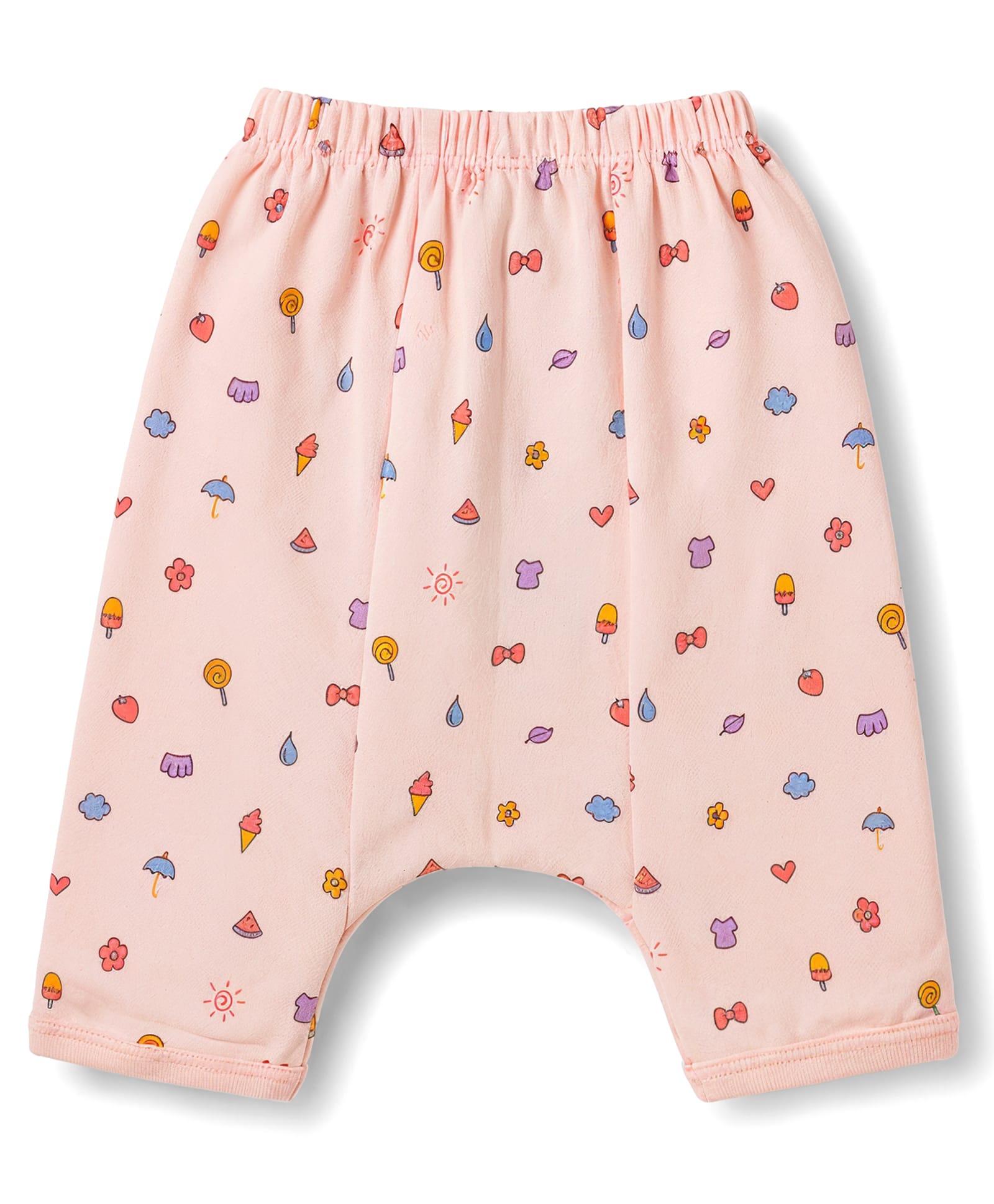Tango Interlock Knit Full Length Diaper Leggings with Candy Print - Pink-image-7