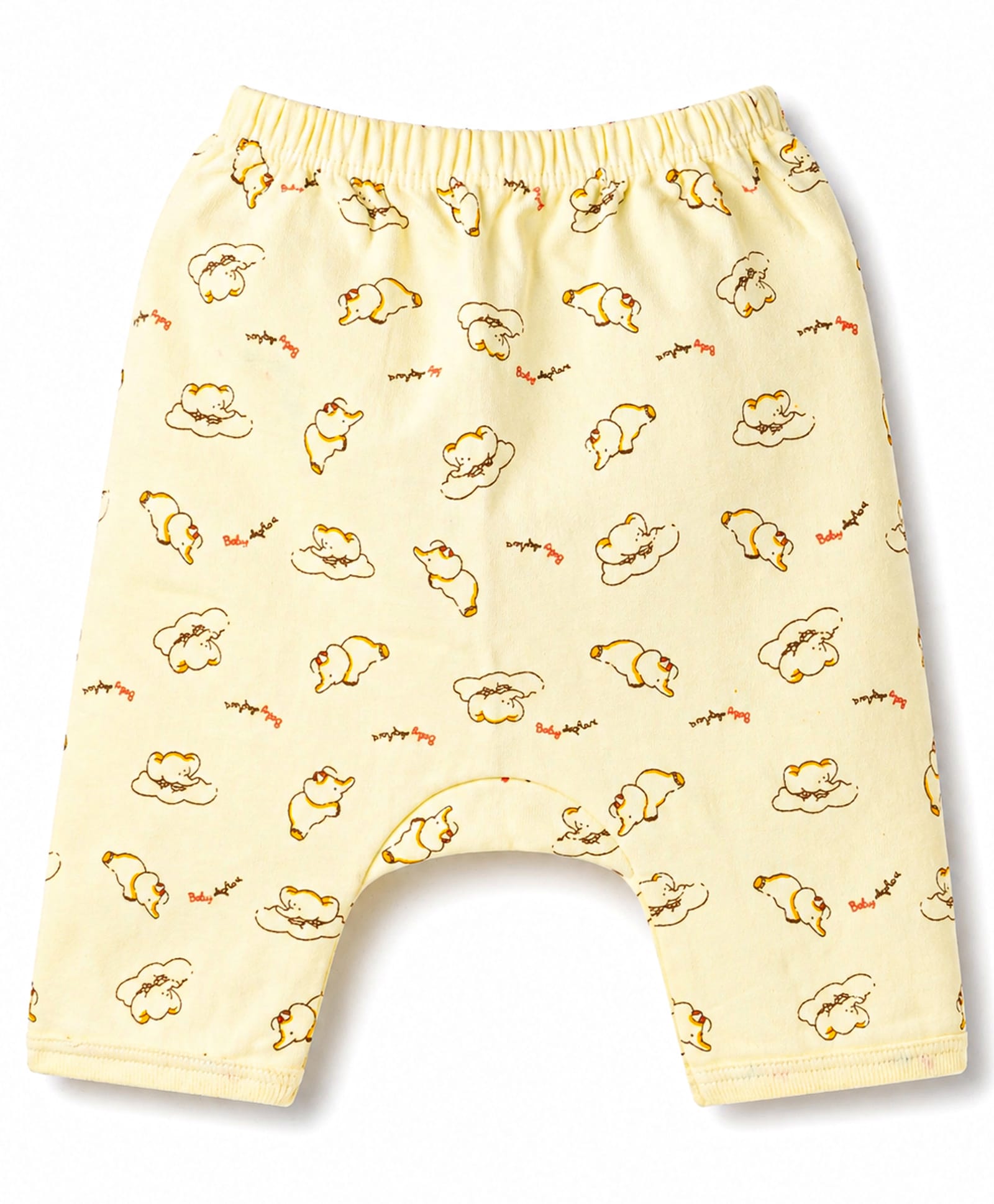 Tango Interlock Knit Full Length Diaper Leggings with Elephant Print - Yellow-image-45