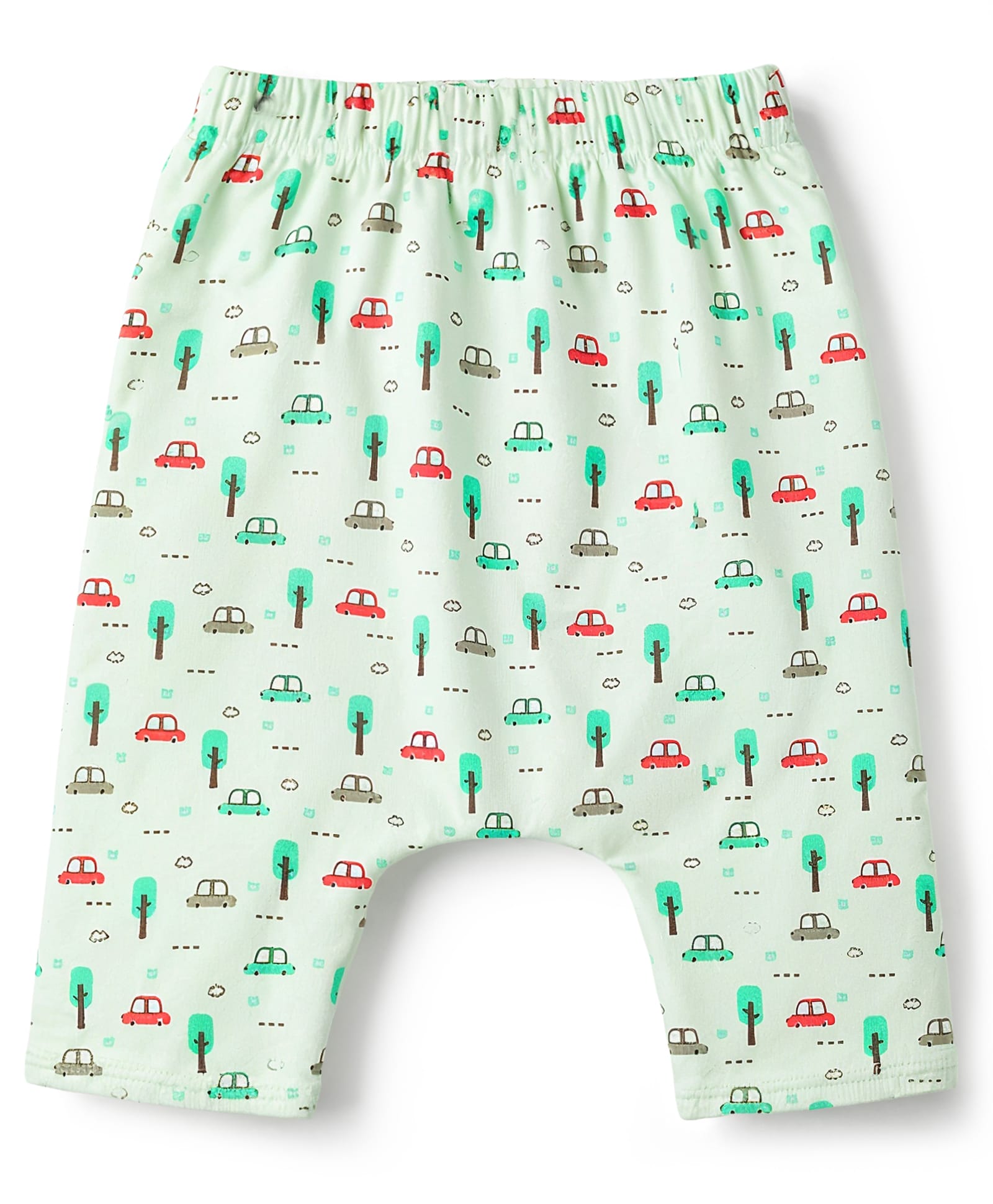 Tango Interlock Knit Full Length Diaper Leggings with Car & Tree Print - Green-image-41