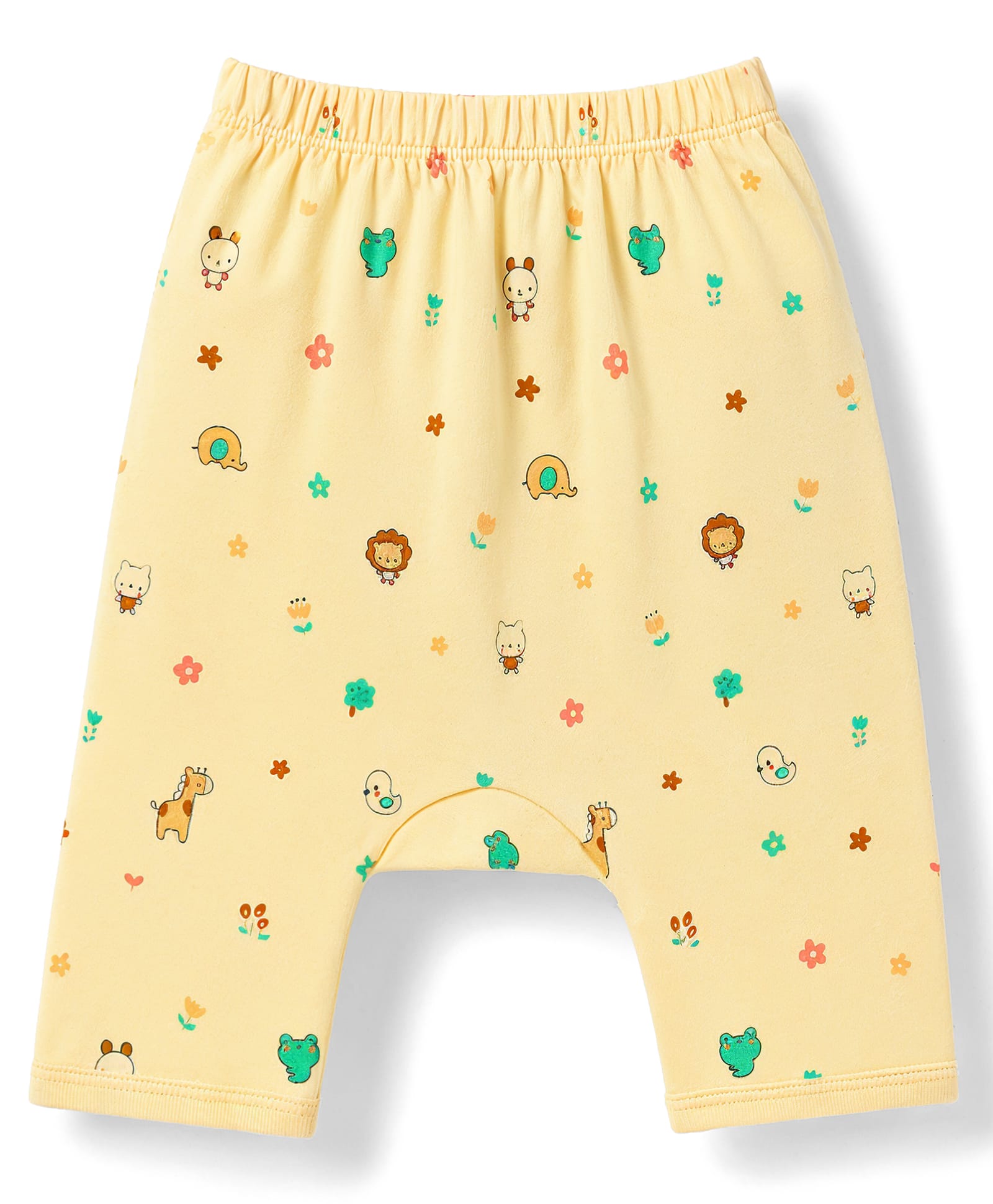 Tango Interlock Knit Full Length Diaper Leggings With Animal & Floral Print - Yellow-picture-34