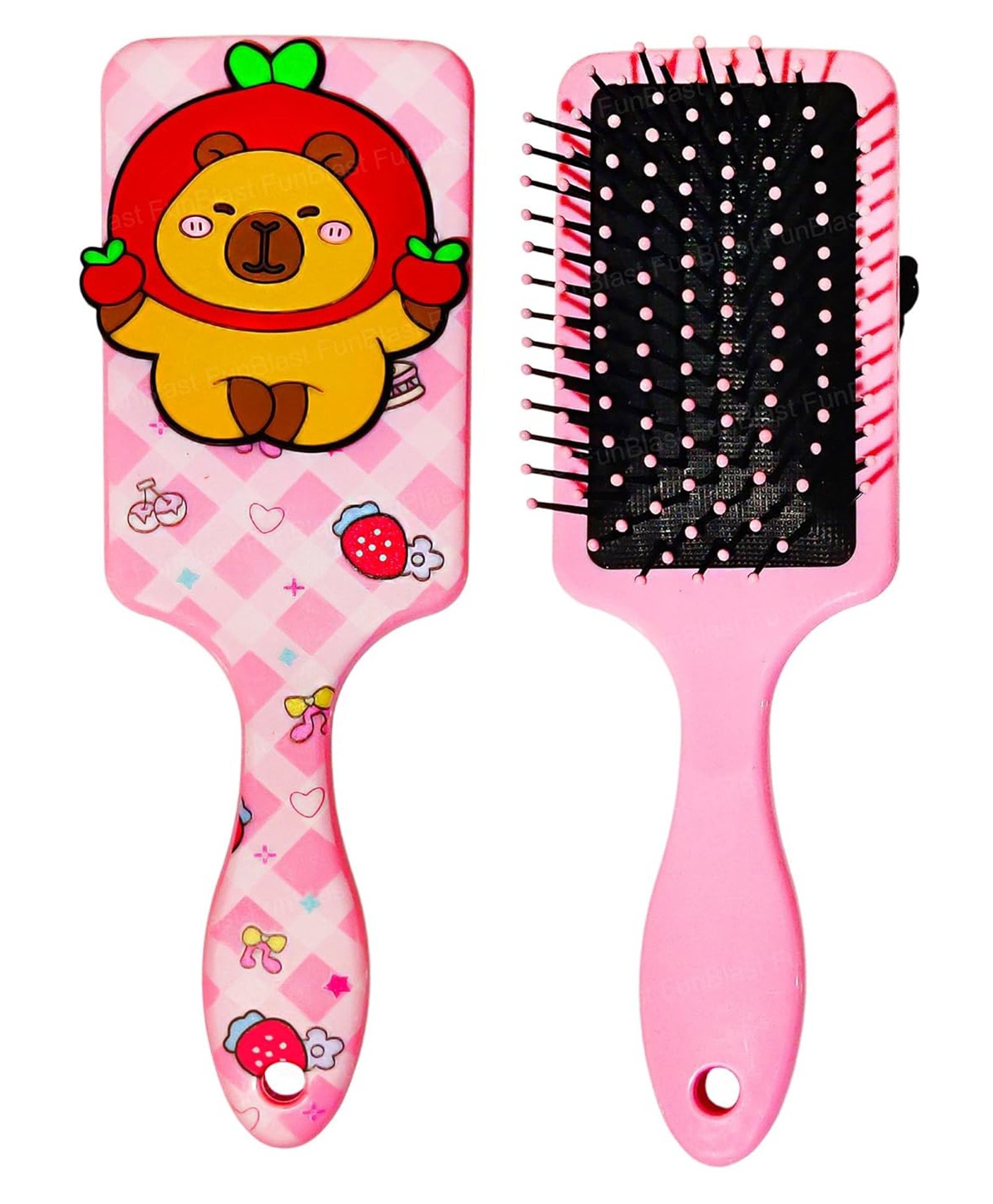 FunBlast Capybara Theme Rectangular Hair Comb for Girls - Pack of 1 (Pink)-image-40
