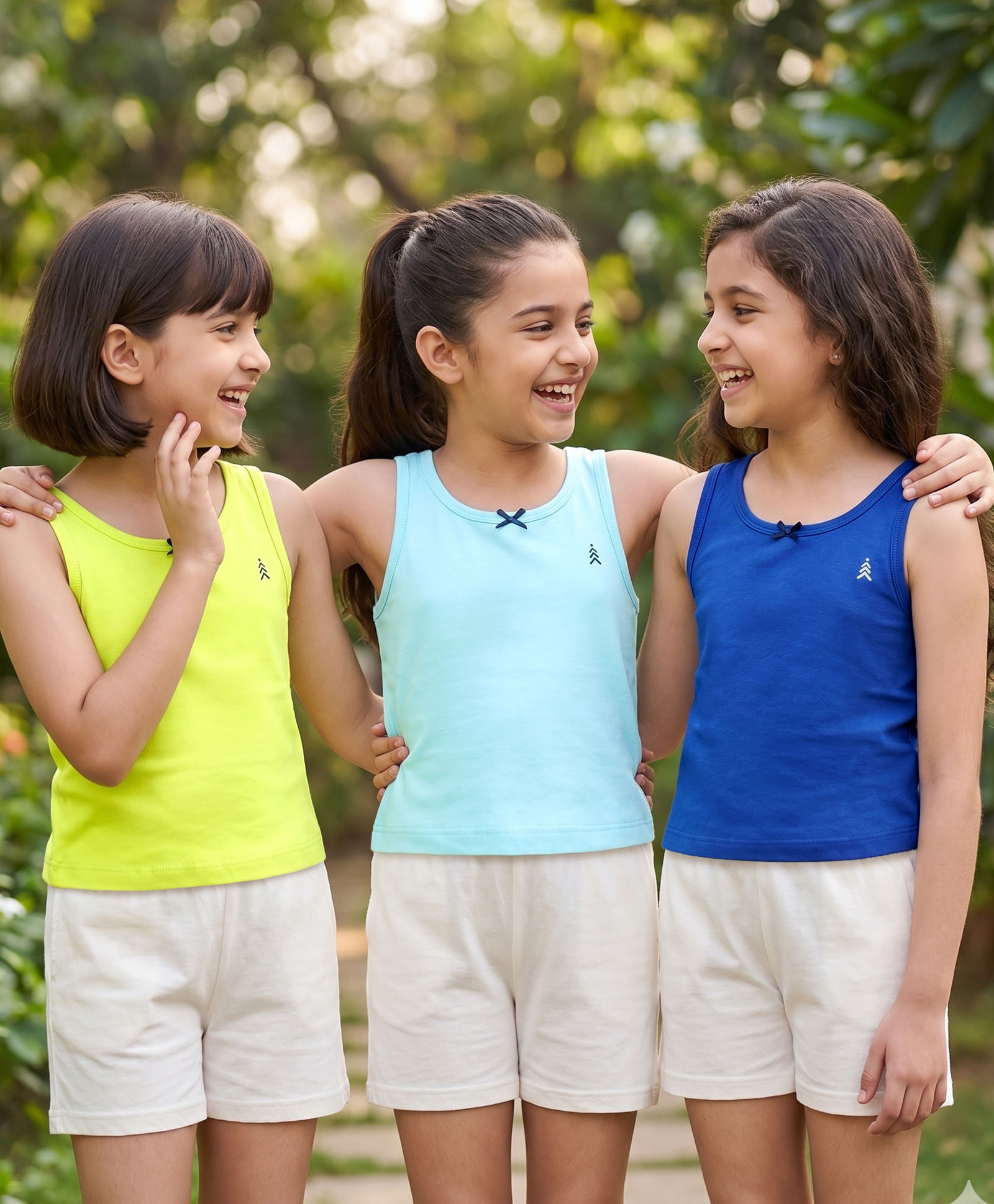 Pine Kids Cotton Lycra Knit Sleeveless Solid Vests Pack of 3 (Color May Vary)-picture-27