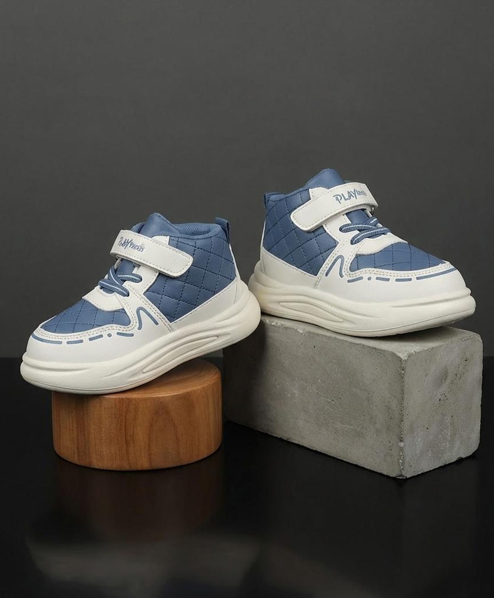 NEW STEPS Colour Blocked Abstract Printed Velcro Closure Shoes - Blue-picture-20