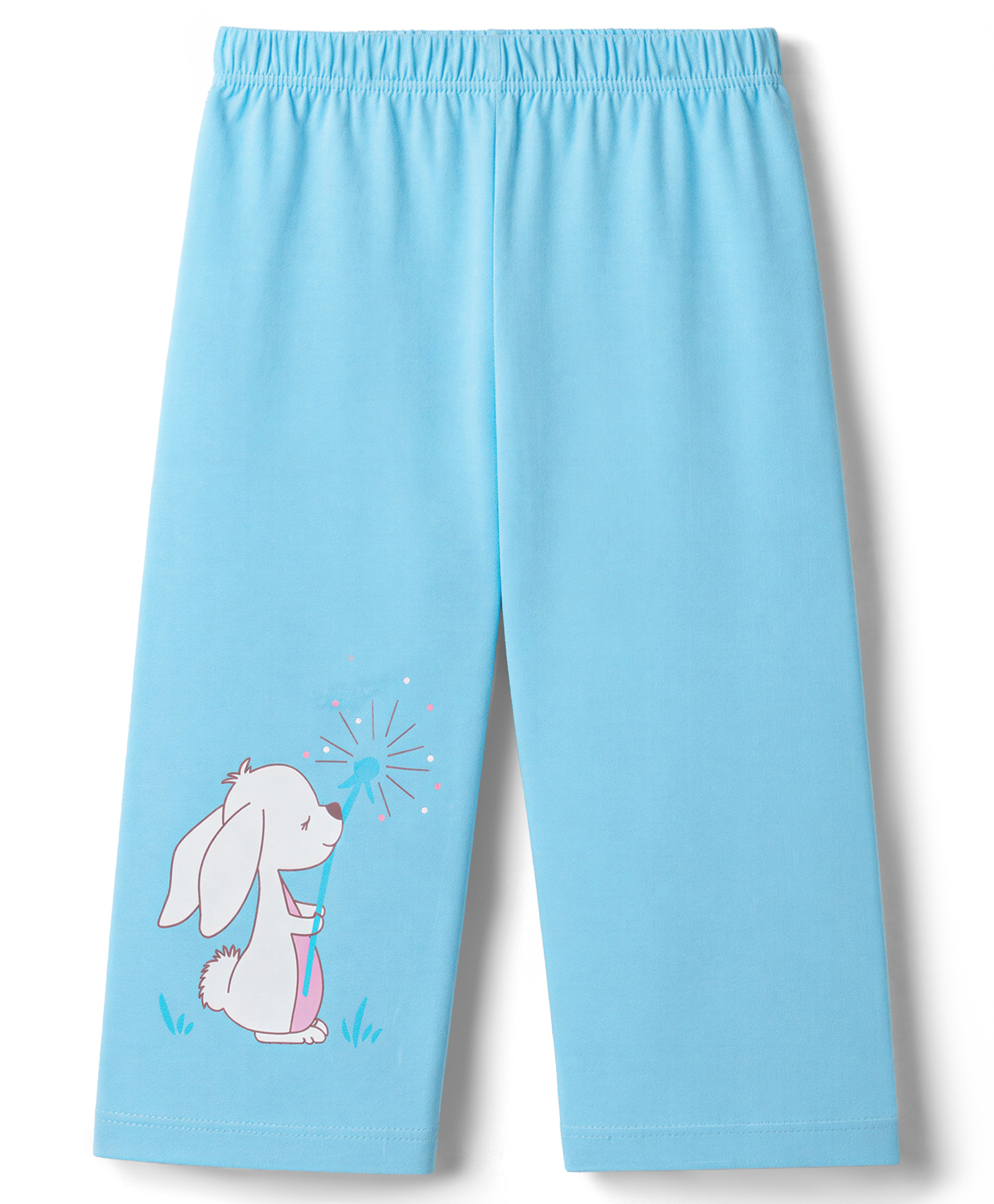 Tango Single Jersey Knit Full Length Puppy Printed Lounge Pant - Light Blue-image-13