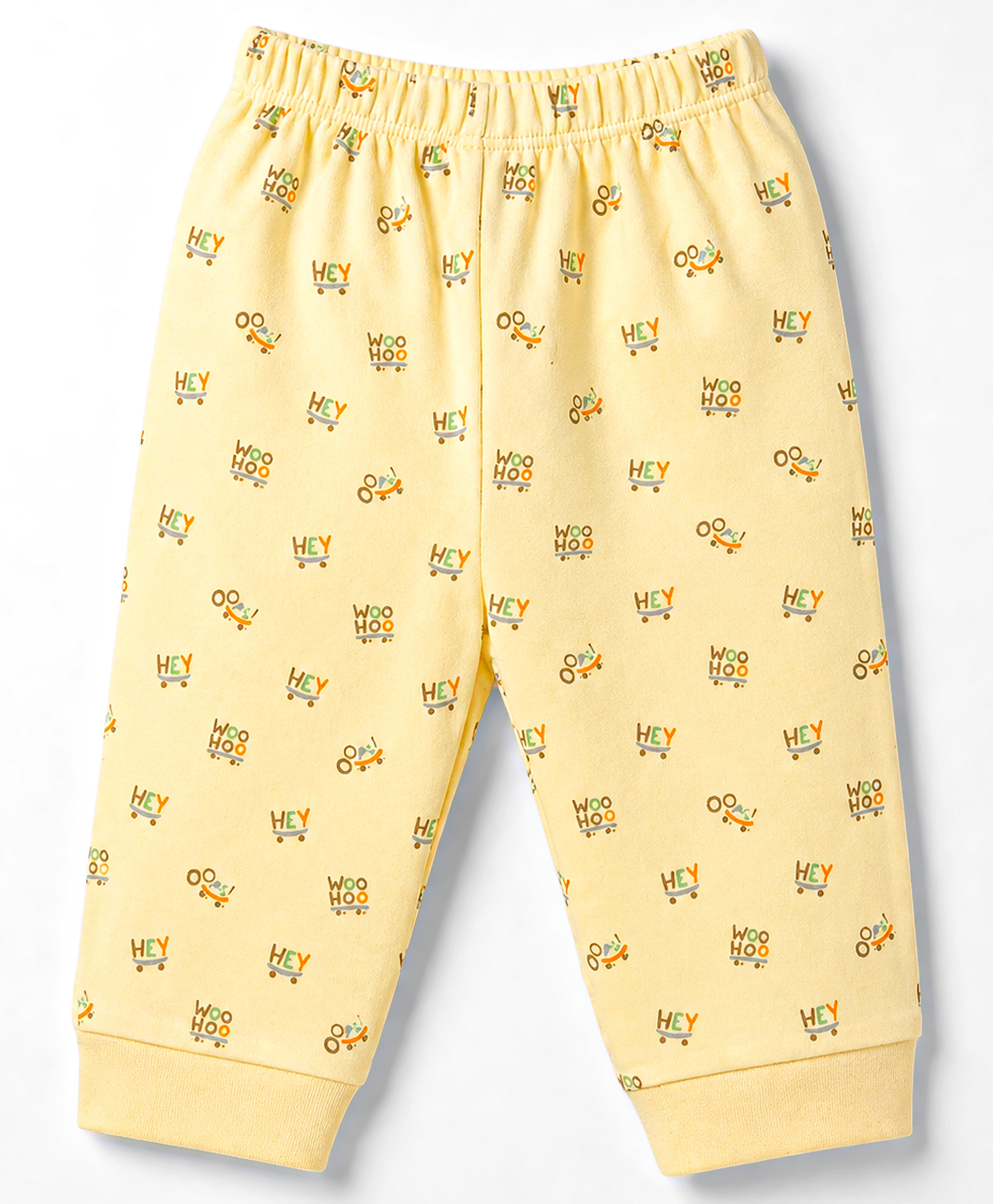 Tango Interlock Knit Full Length Text & Sports Theme Printed Lounge Pant - Yellow-picture-13