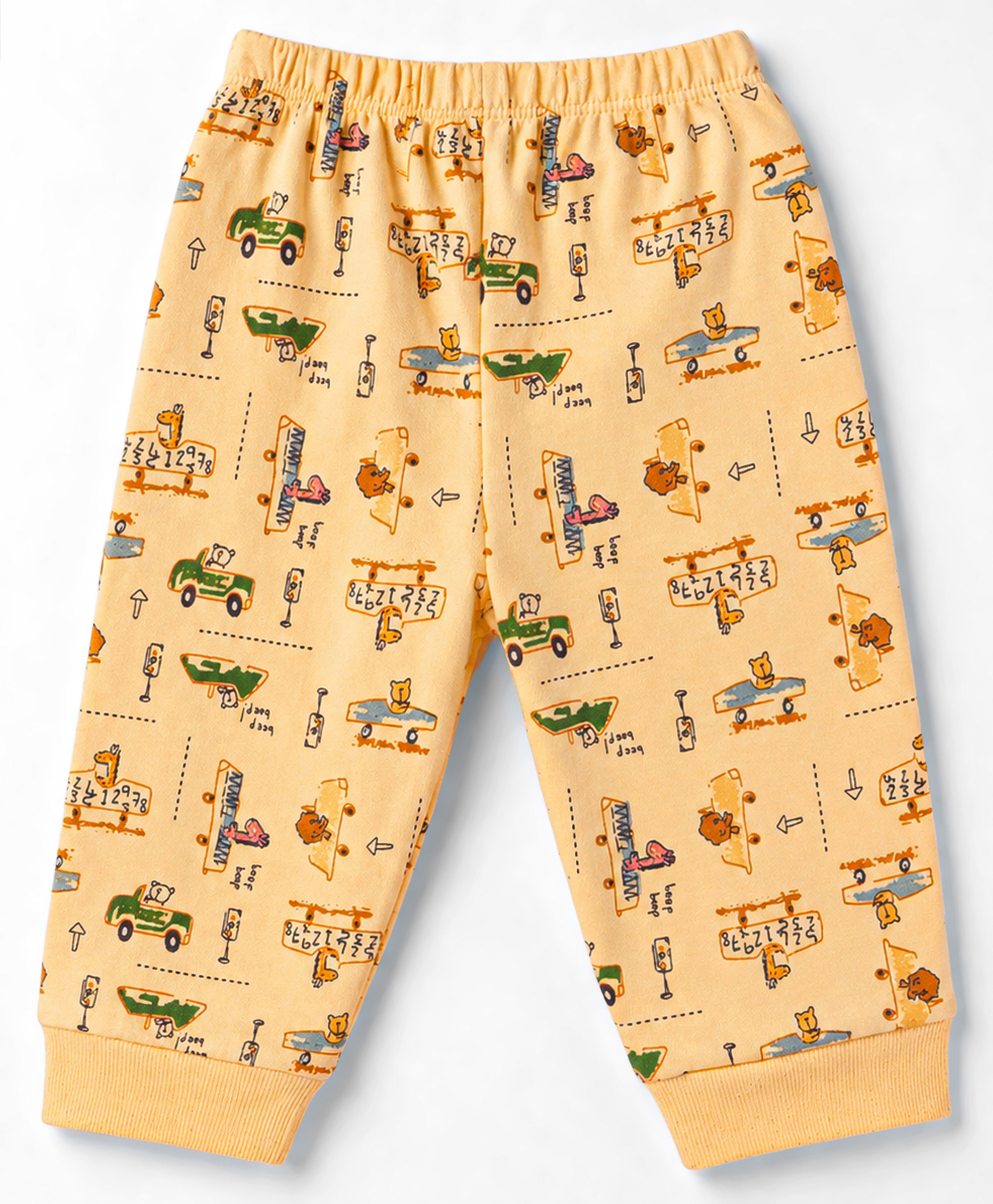 Tango Looper Knit Full Length Vehicles & Animals Printed Lounge Pant - Peach-image-11