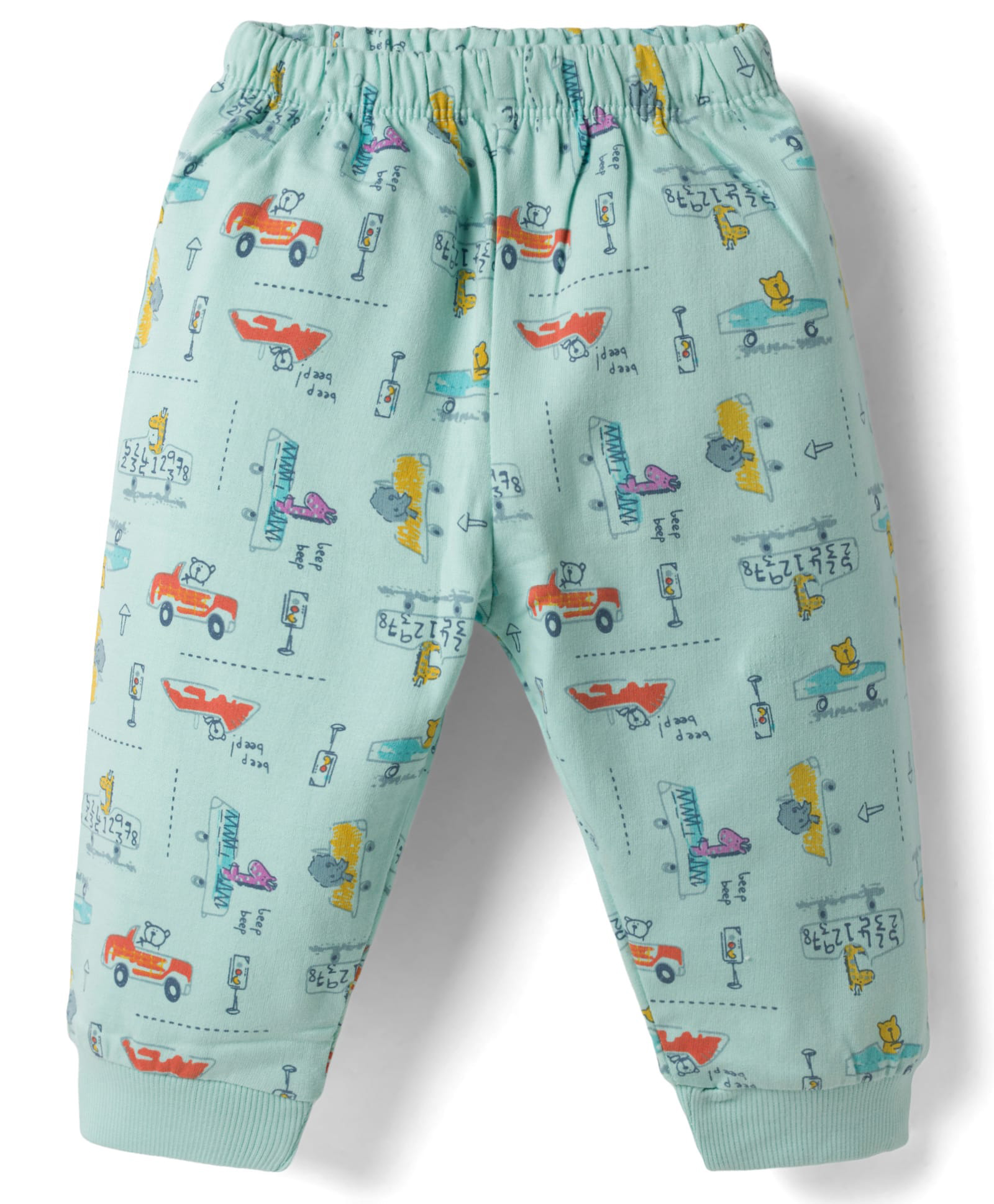 Tango Looper Knit Full Length Vehicles & Animal Printed Lounge Pant - Sea Green-image-40